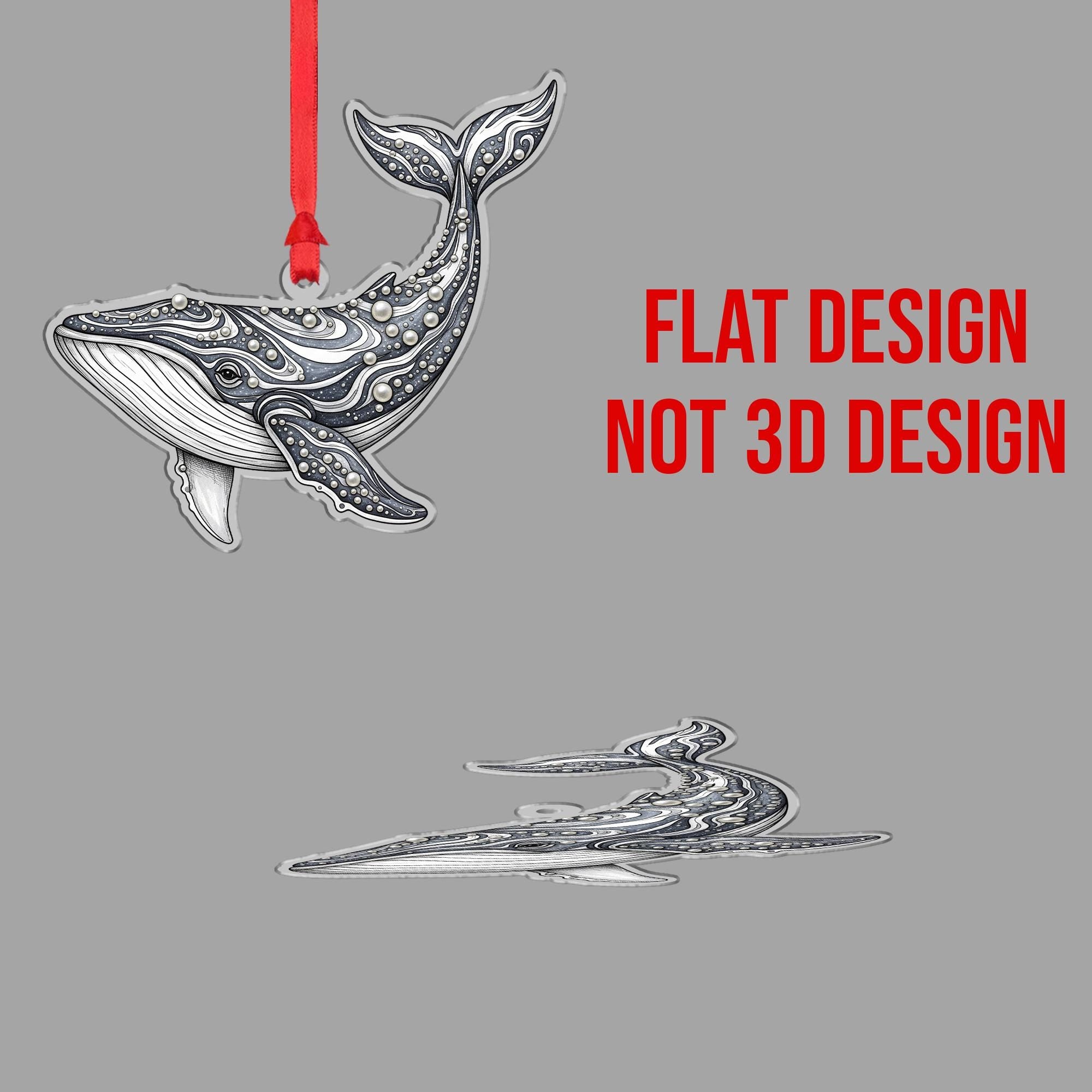 Whale Ornament Christmas Suncatcher Ocean Nautical Holiday Decor