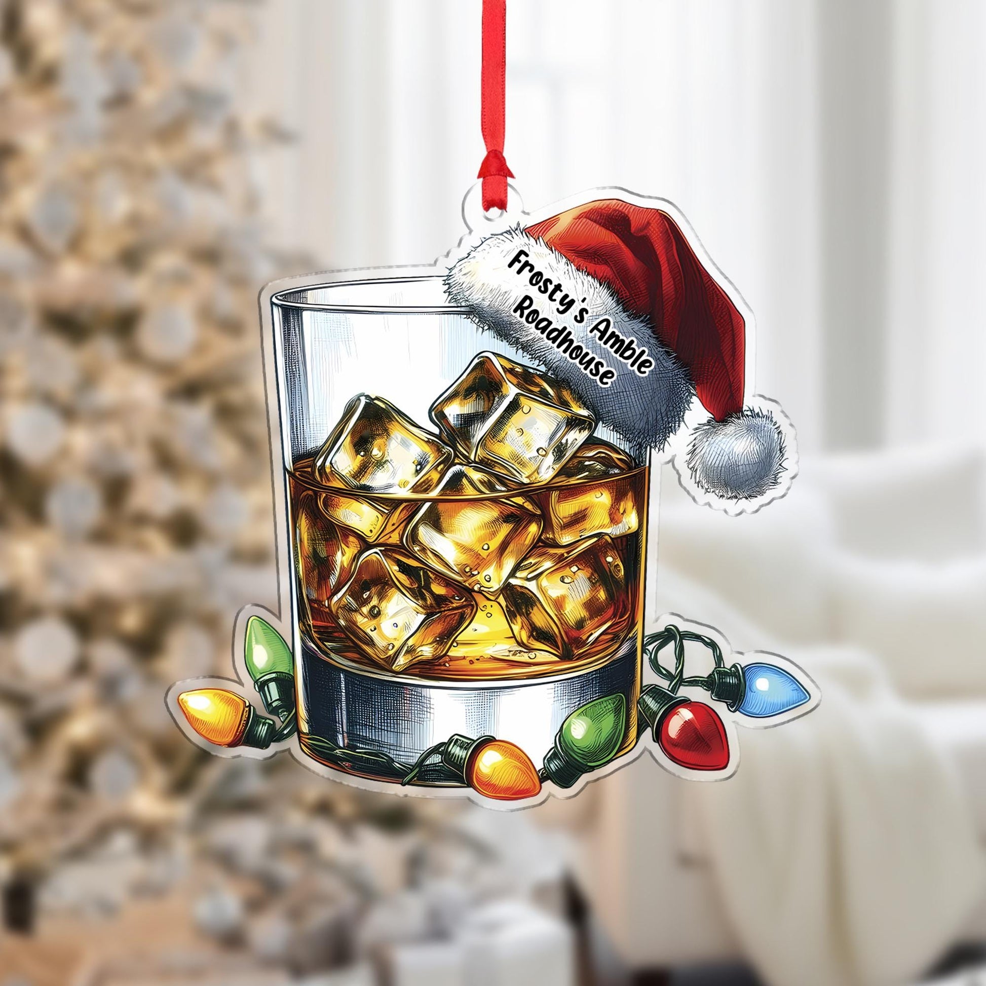 Personalized Whiskey Ornament - Custom Bourbon Christmas Tree Decoration