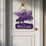 Custom Halloween Wooden Sign: Headless Horseman Family Name Door Hanger