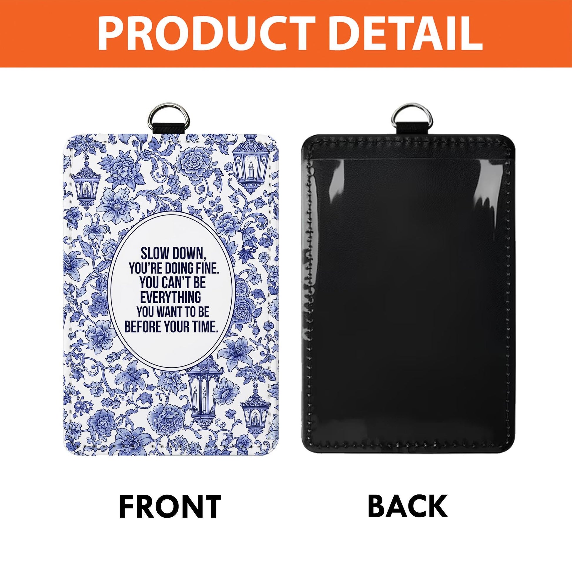 Chinoiserie Badge Holder: Grandmillennial ID Card, Inspirational Gift