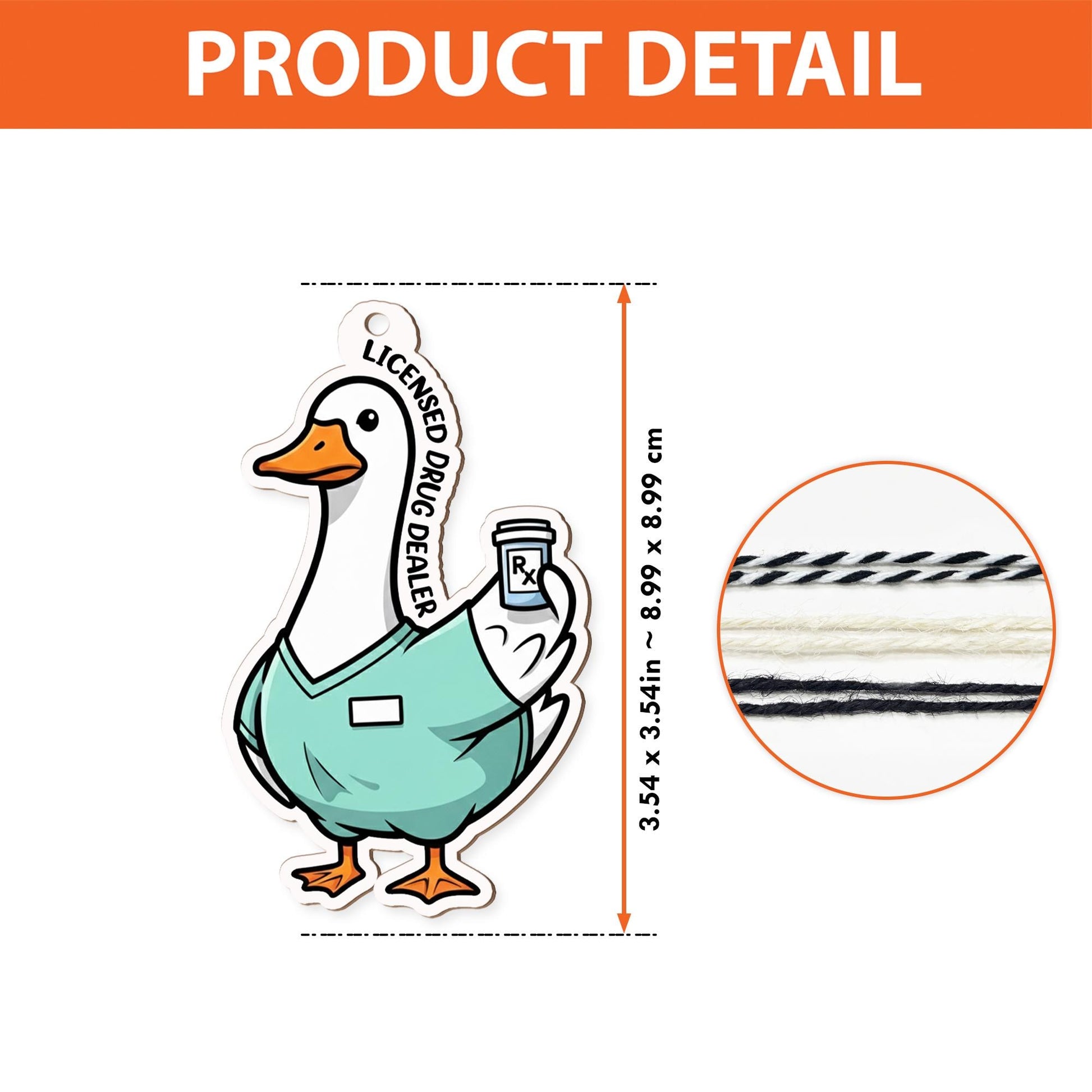 Funny Pharmacist Gift Tag, Licensed Drug Dealer Car Charm, Pharmacy Tech Goose Ornament, Nurse Medical Humor Gift Basket Tag