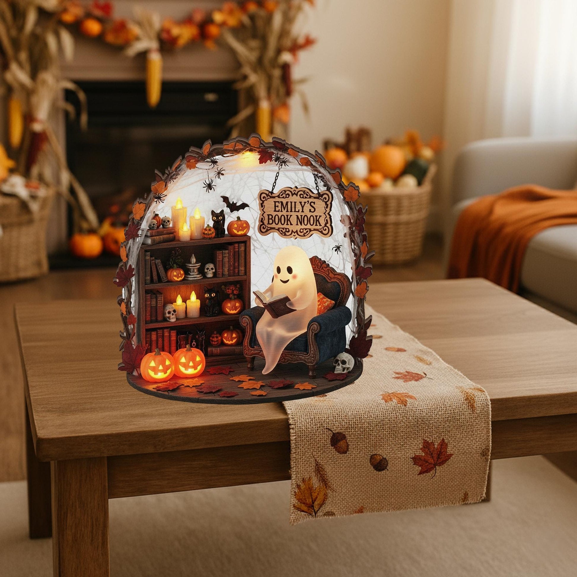 Custom Halloween Wooden Blocks | Ghost Pumpkin Book Nook Decor -  3D LOOK