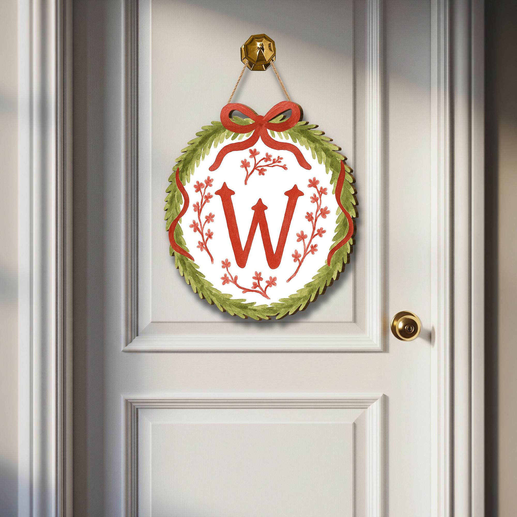 Custom Monogram Christmas Sign | Chinoiserie Wooden Holiday Decor