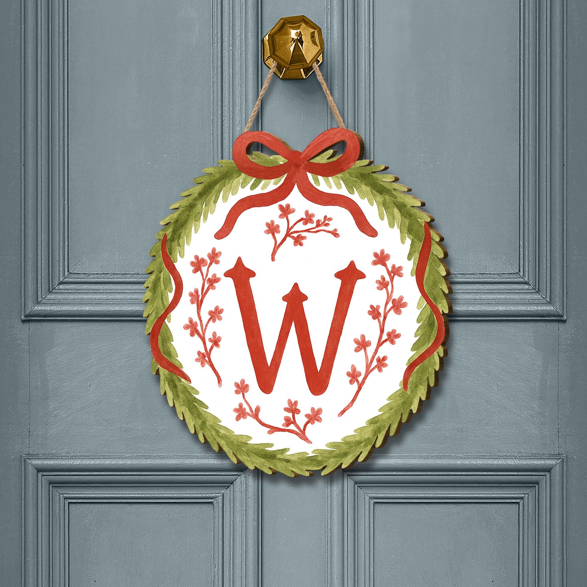 Custom Monogram Christmas Sign | Chinoiserie Wooden Holiday Decor