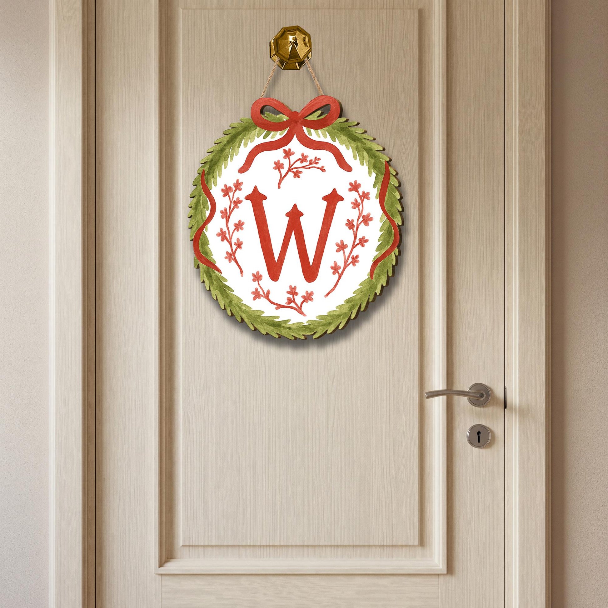 Custom Monogram Christmas Sign | Chinoiserie Wooden Holiday Decor