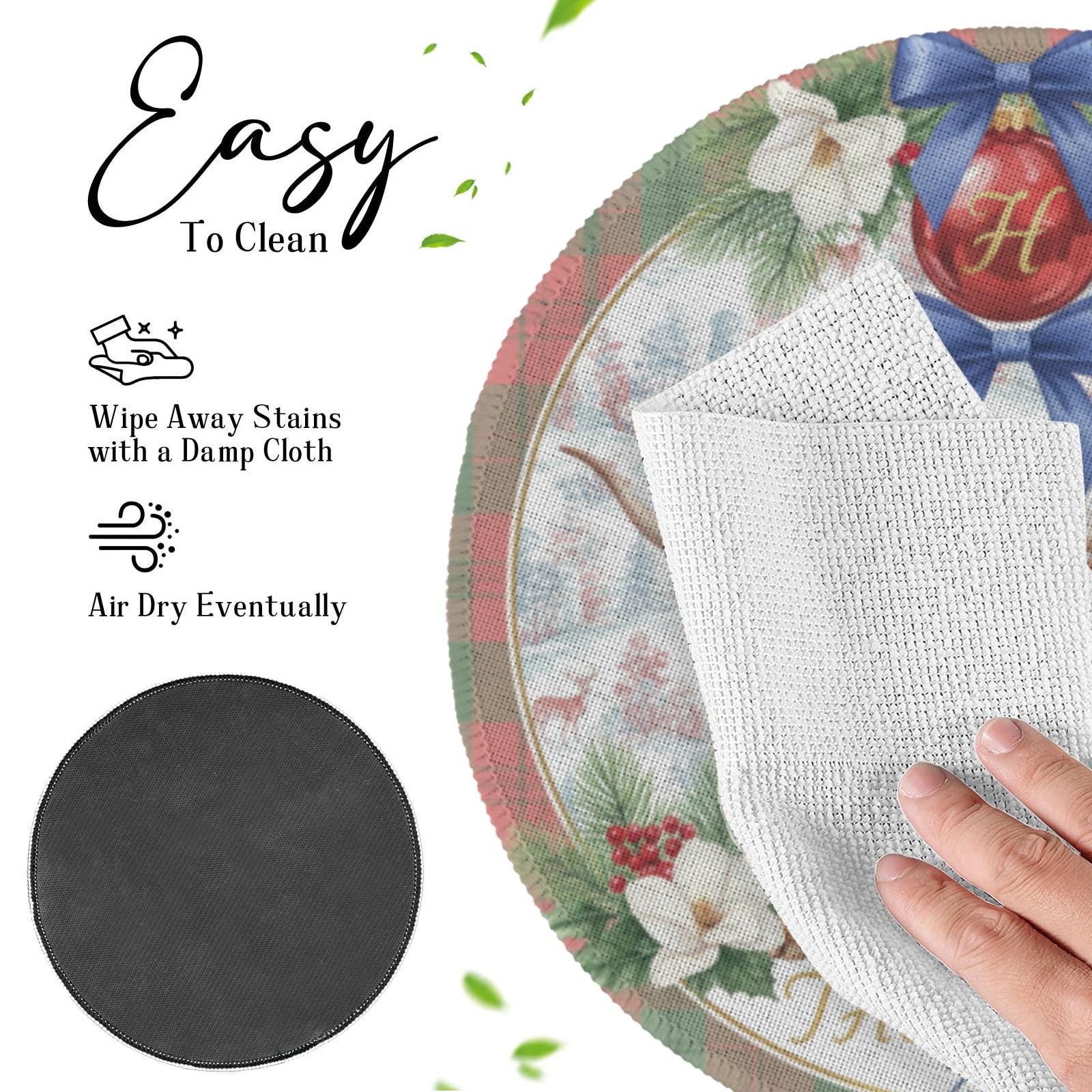 Personalized Highland Cow Placemat – Custom Family Name Round Table Decor 2025