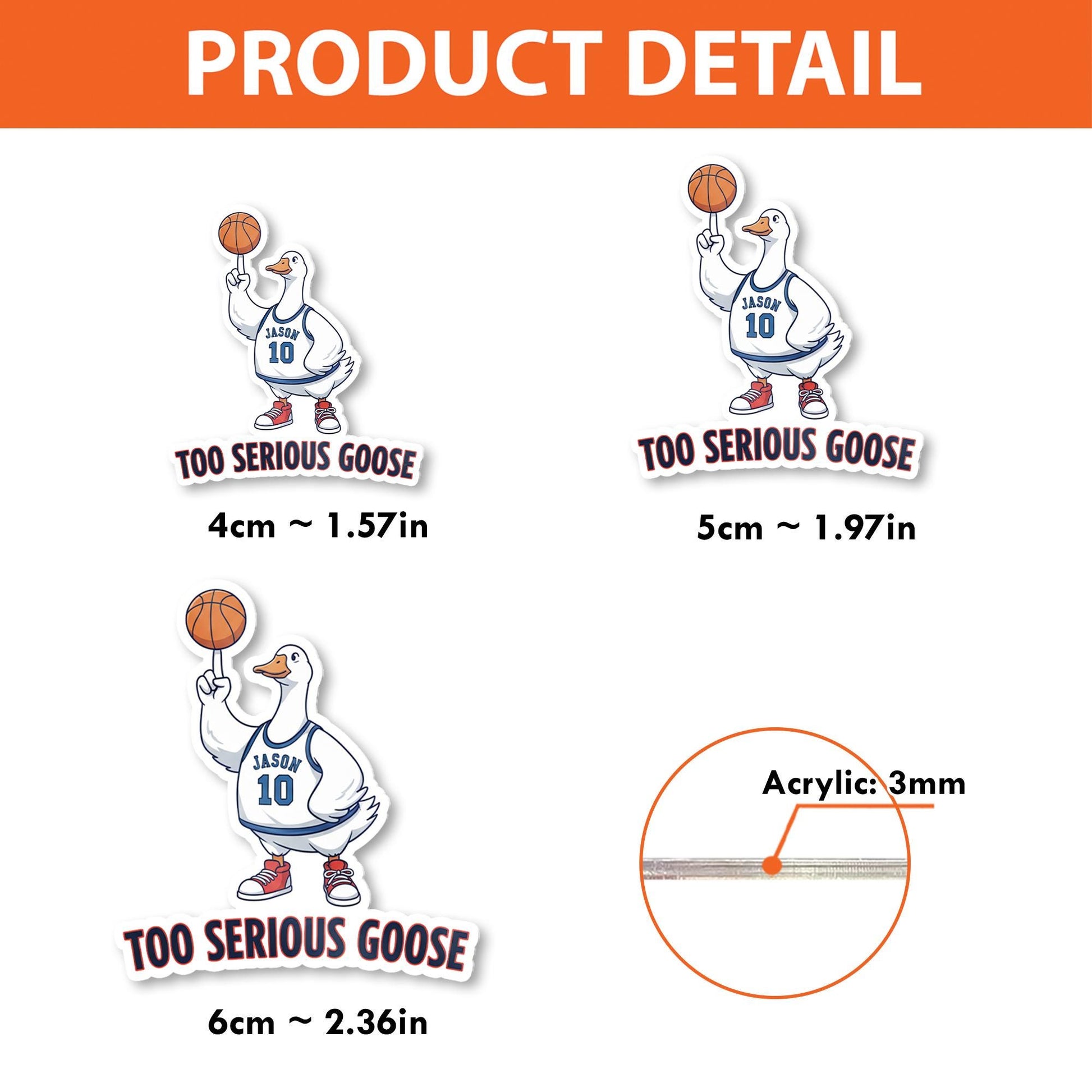 Funny Goose Badge Reel – Too Serious Basketball Nurse ID Holder