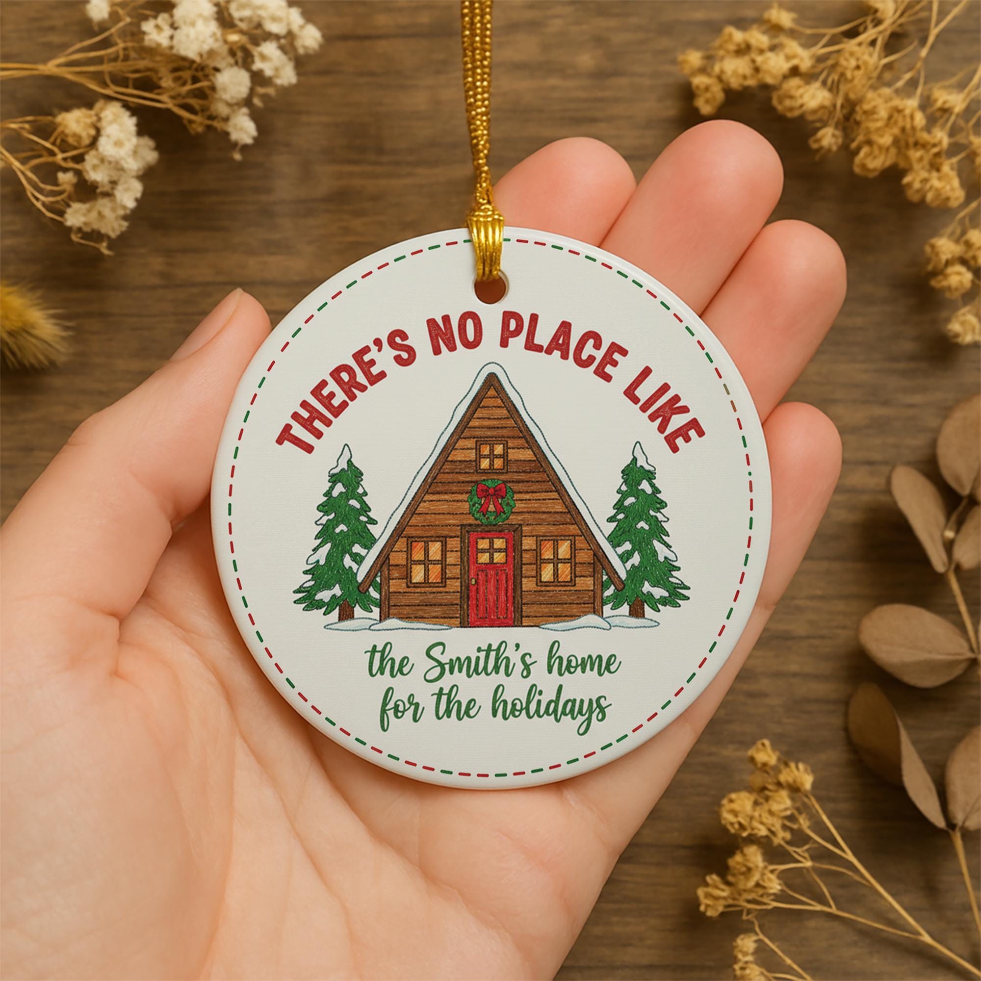 Personalized Ceramic Ornament: Custom Family Home Decoration Christmas Holiday Keepsake