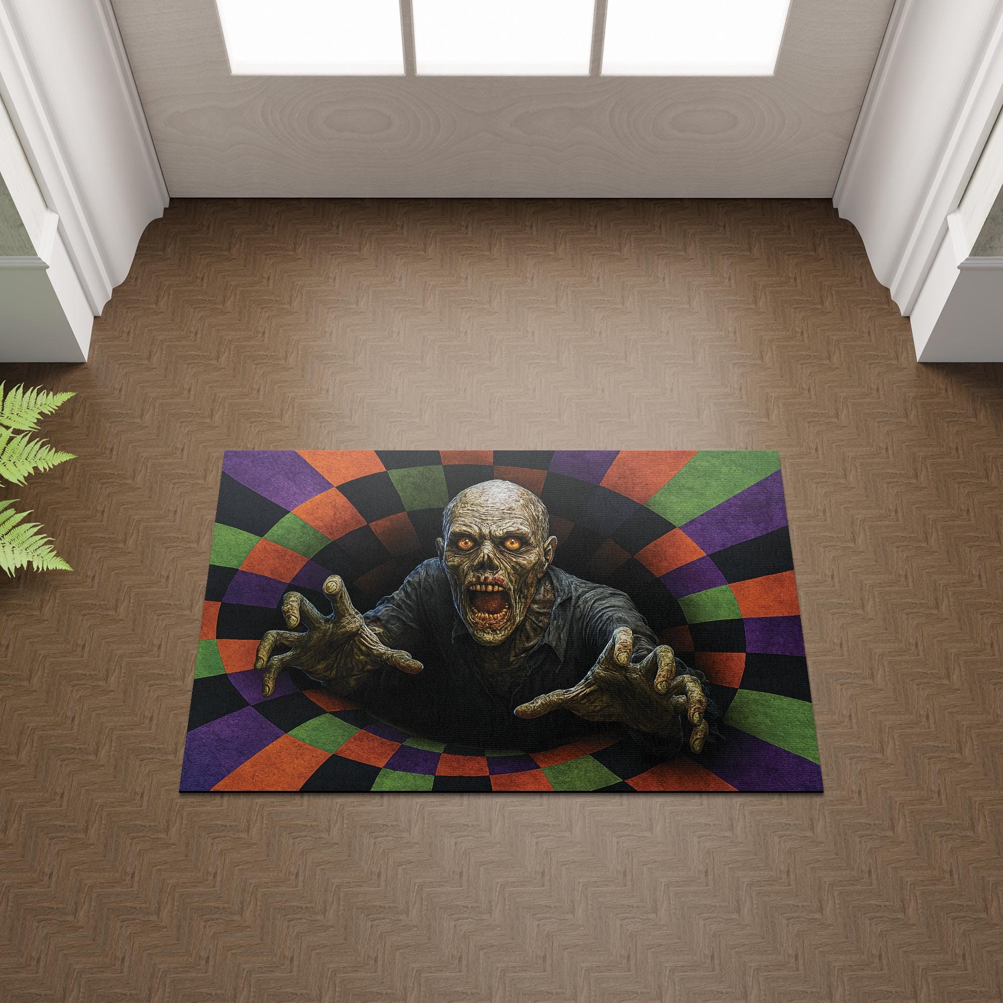 Spooky Zombie Doormat – Creepy Halloween Front Door Mat Outdoor Decor