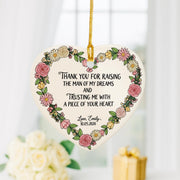 Mother of Groom Gift – Custom Heart Ornament Wedding Day Thank You Keepsake