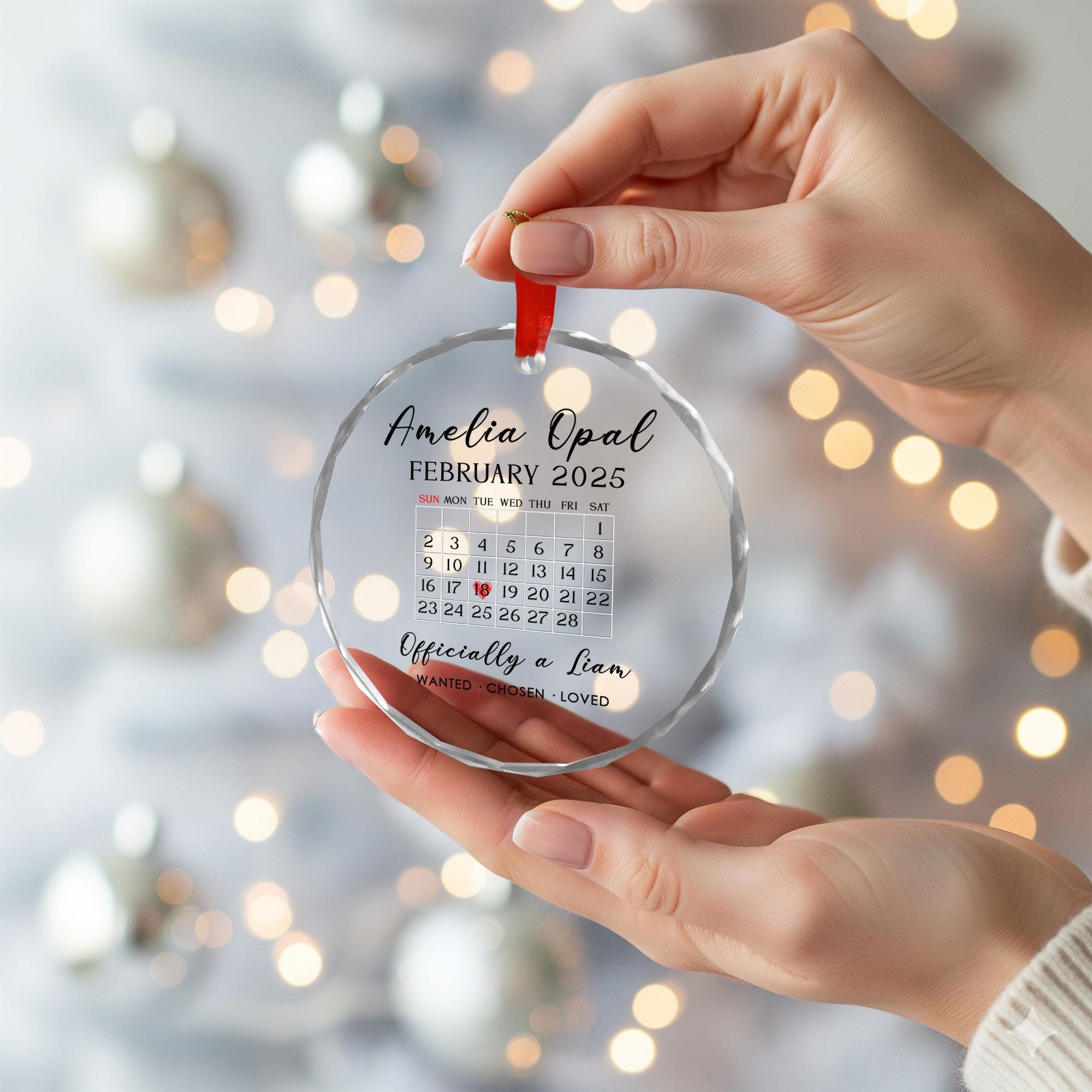 Adoption Day Ornament – Custom Calendar Gift with Child’s Name and Gotcha Date