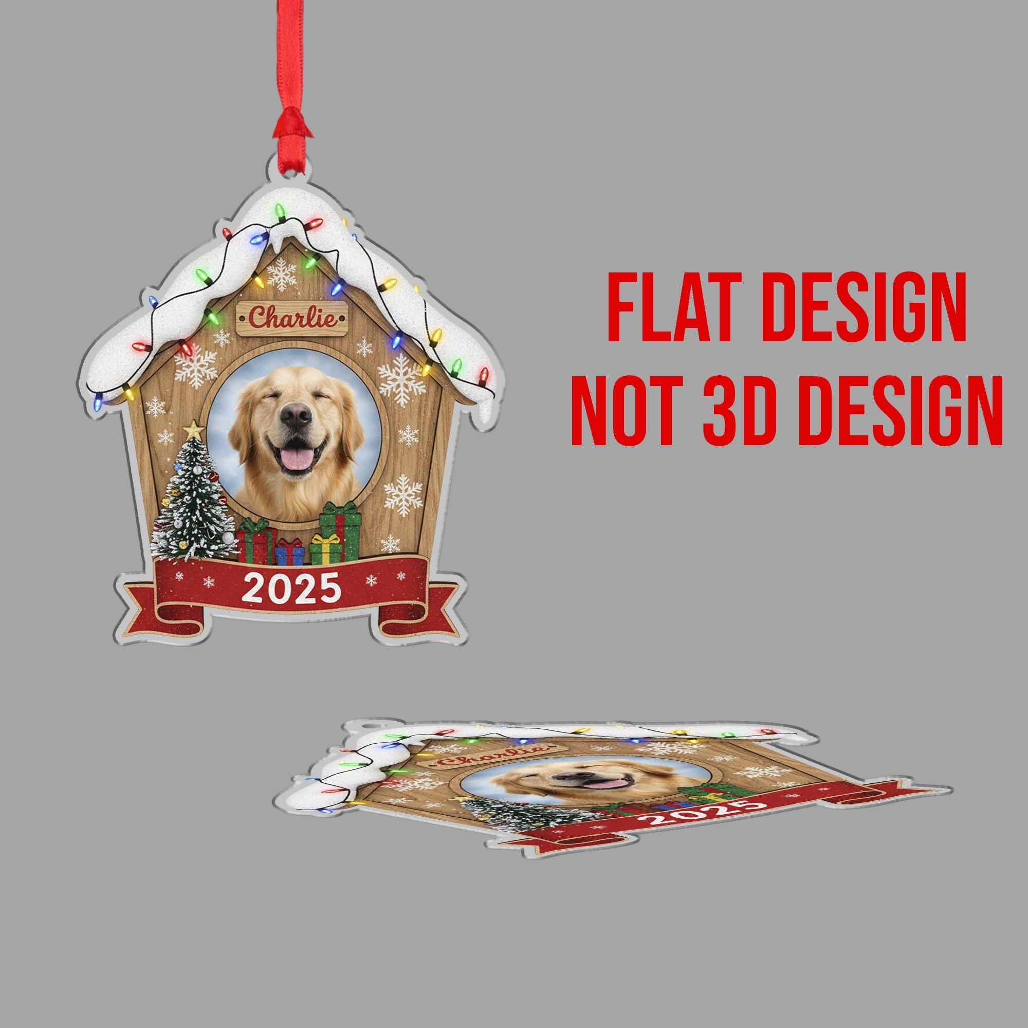 Personalized Dog House Ornament Photo Christmas Decoration