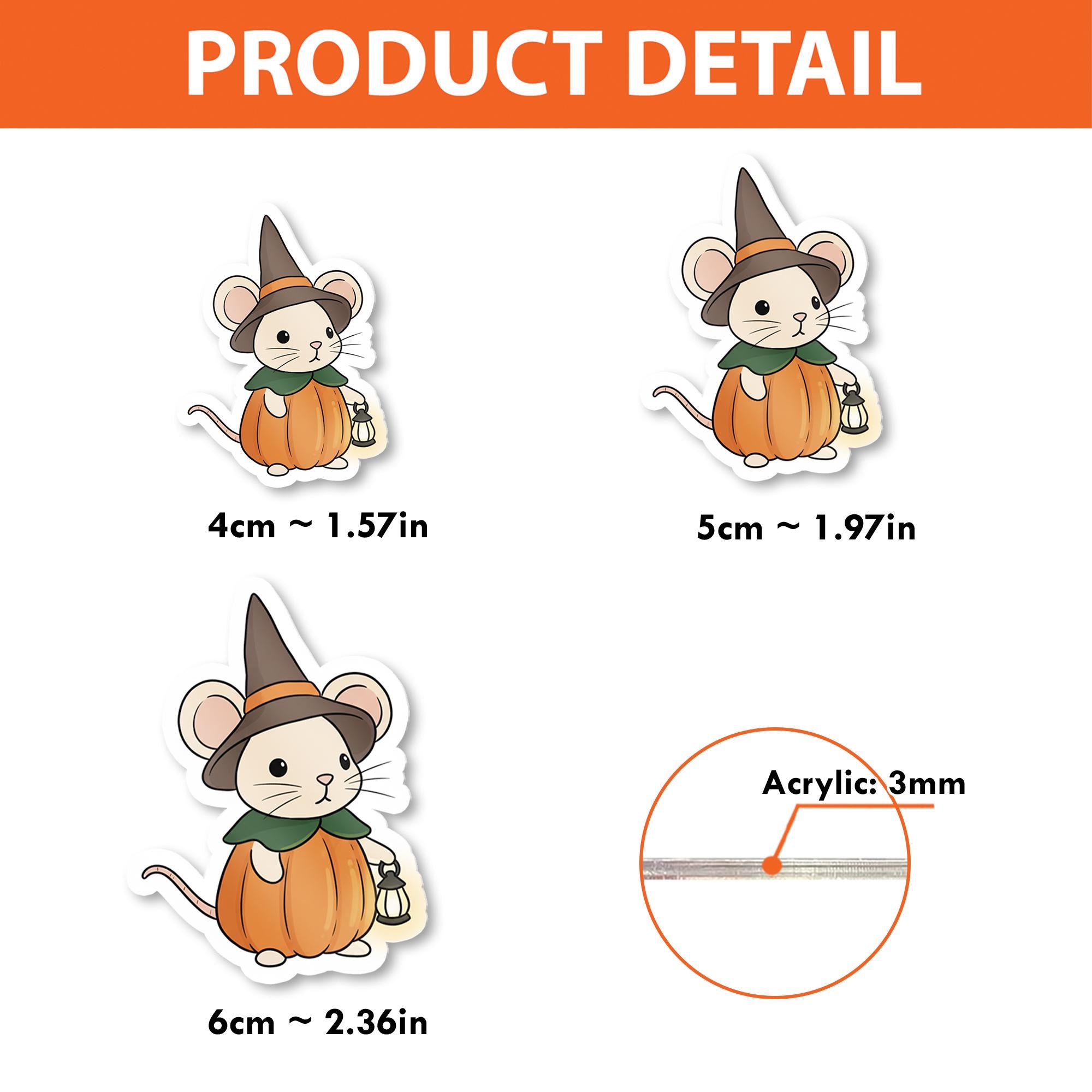 Retractable Badge Reel – Mouse in Pumpkin Costume, Nurse ID Holder, Halloween Accessory