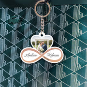 Custom Wedding Photo Keychain | Personalized Couples Gift | Infinity Heart Keyring | Anniversary Keepsake | Bride Groom Favor