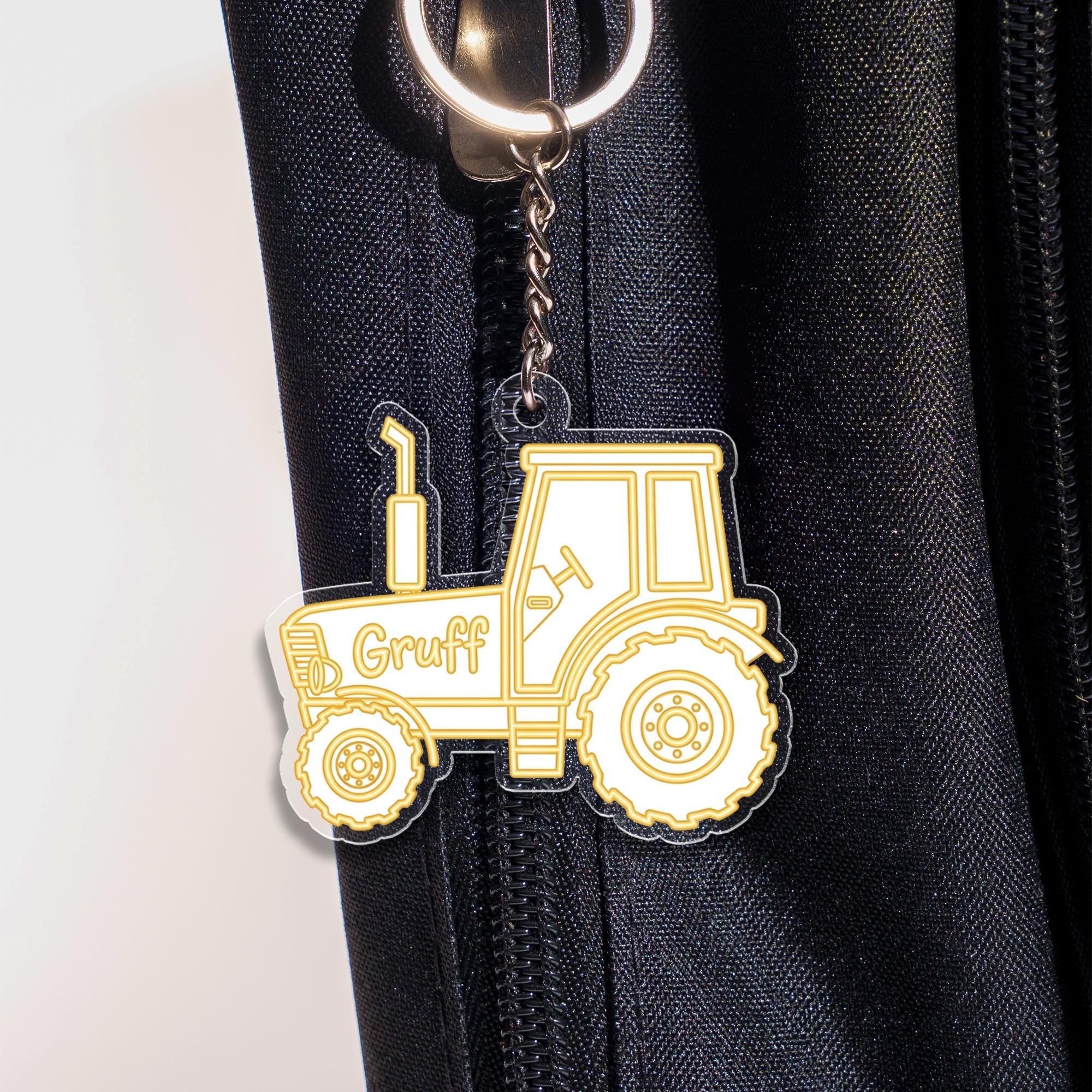 Custom Tractor Keychain | Personalized Farm Keyring | Farmer Gift Idea | Kids Tractor Bag Charm | Agriculture Equipment Accessory