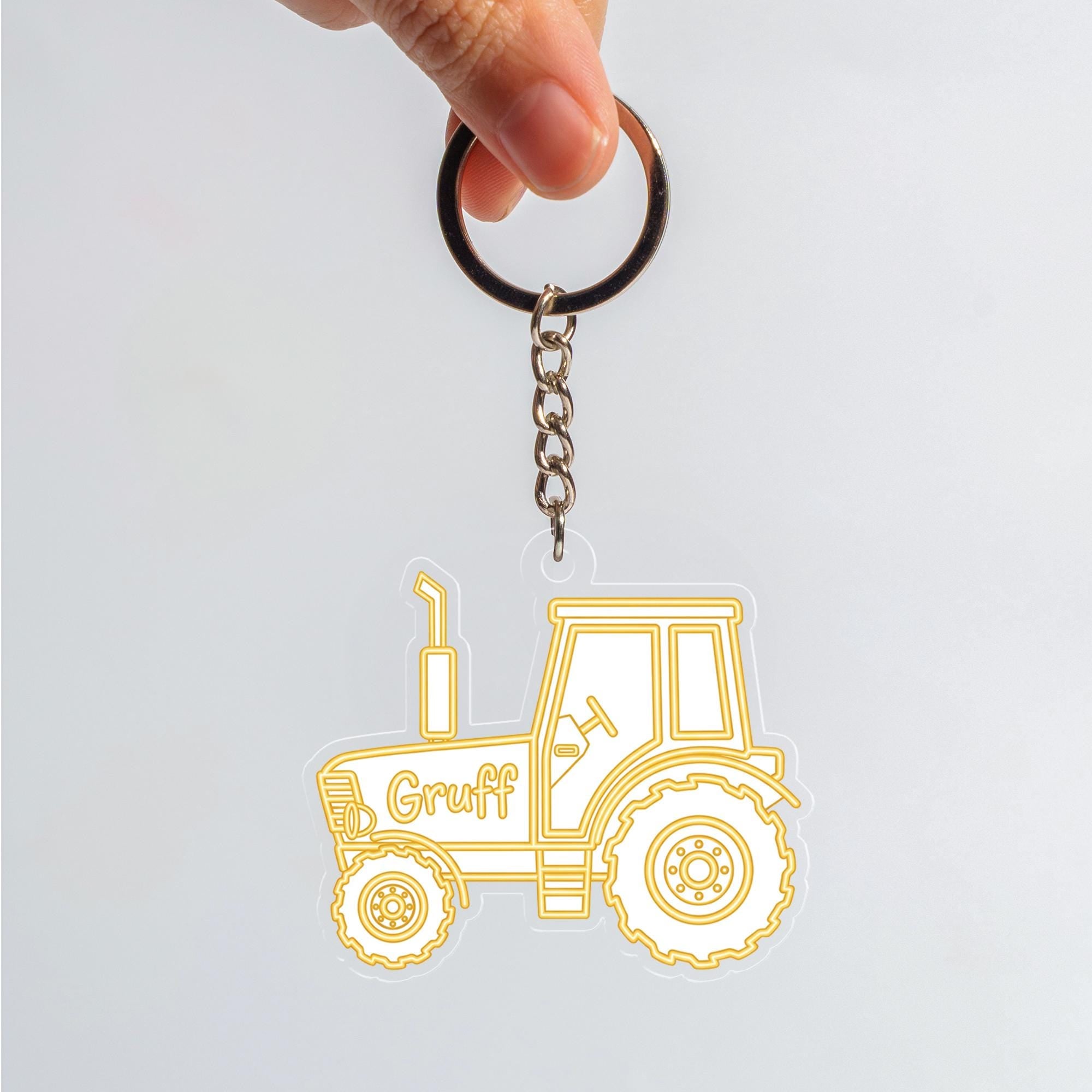 Custom Tractor Keychain | Personalized Farm Keyring | Farmer Gift Idea | Kids Tractor Bag Charm | Agriculture Equipment Accessory