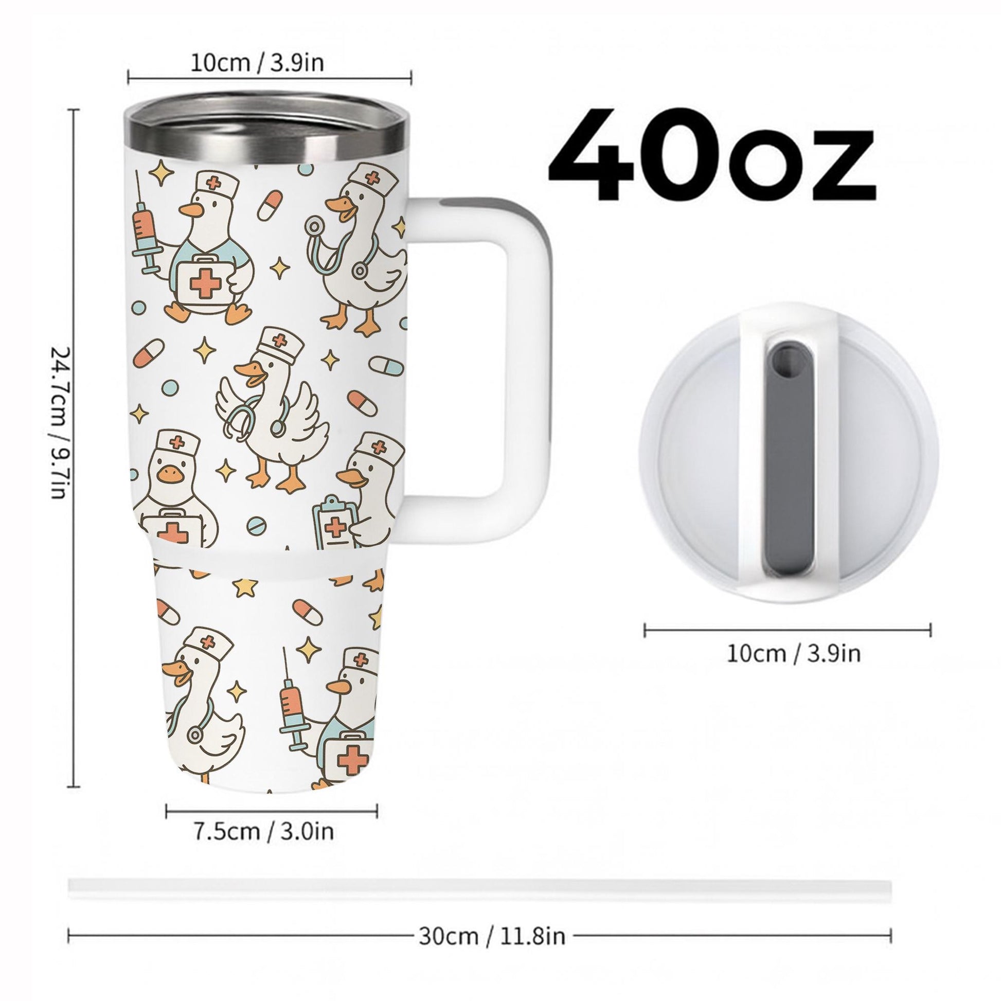 Funny Nurse Goose Tumbler: 40oz Stainless Steel Travel Mug