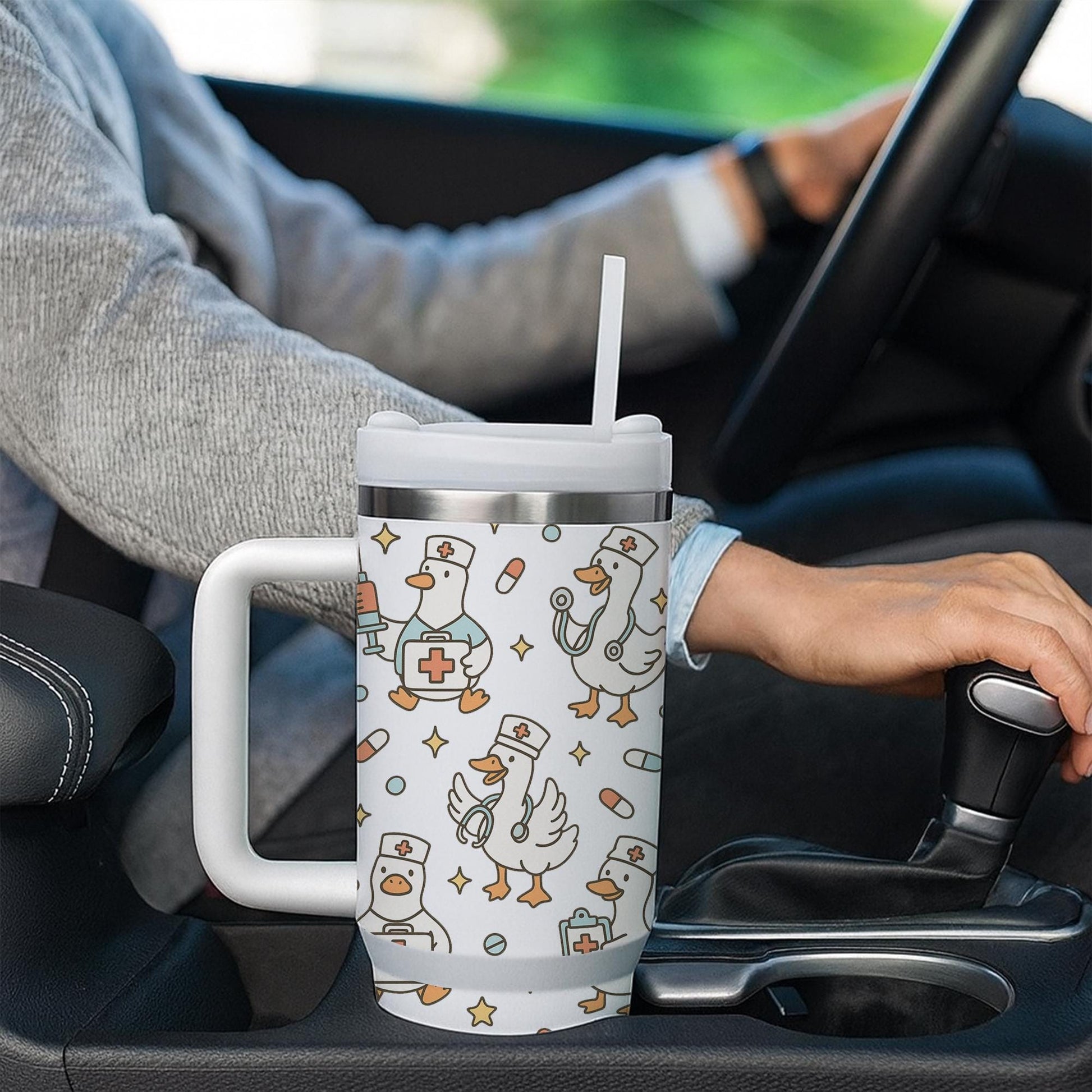 Funny Nurse Goose Tumbler: 40oz Stainless Steel Travel Mug