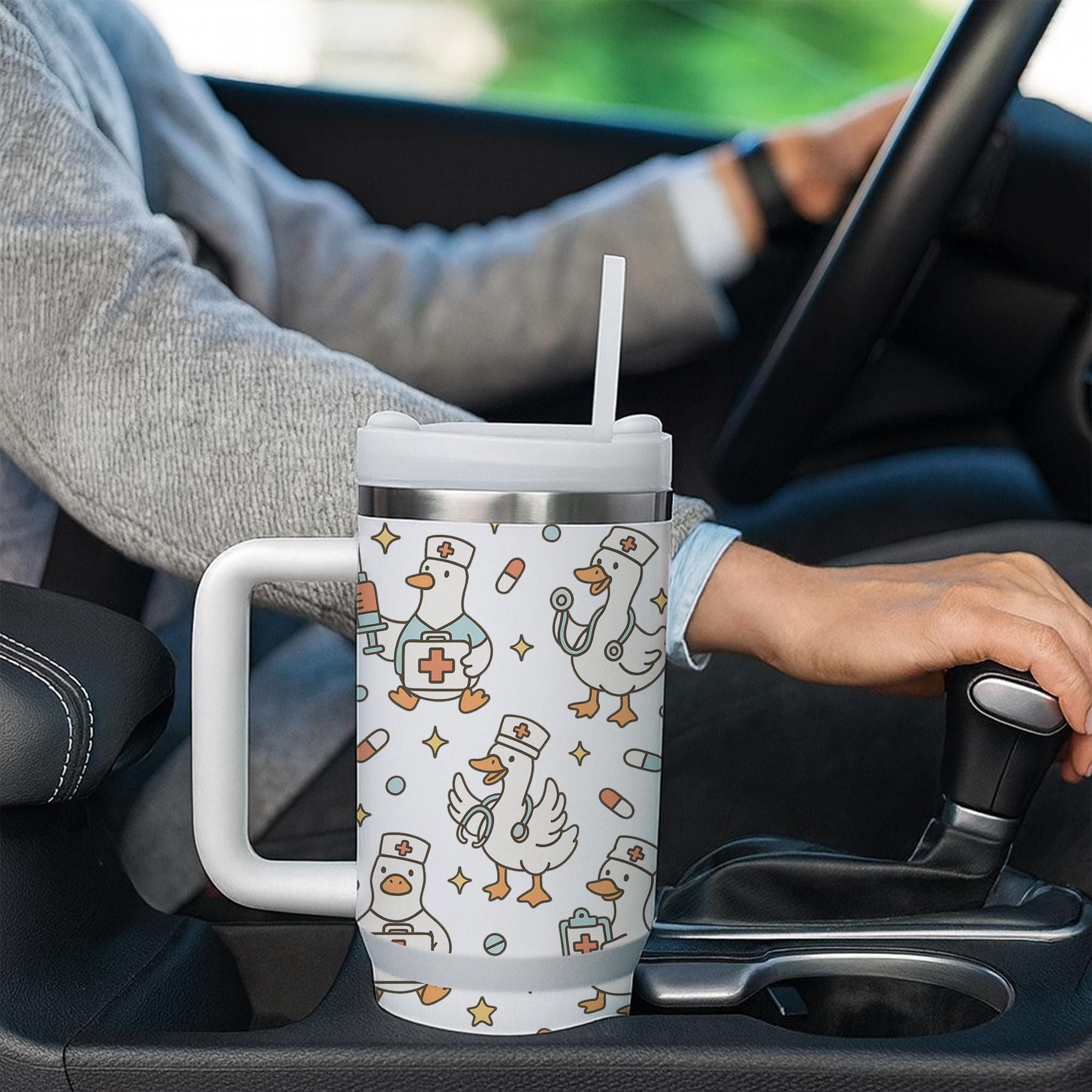 Funny Nurse Goose Tumbler: 40oz Stainless Steel Travel Mug
