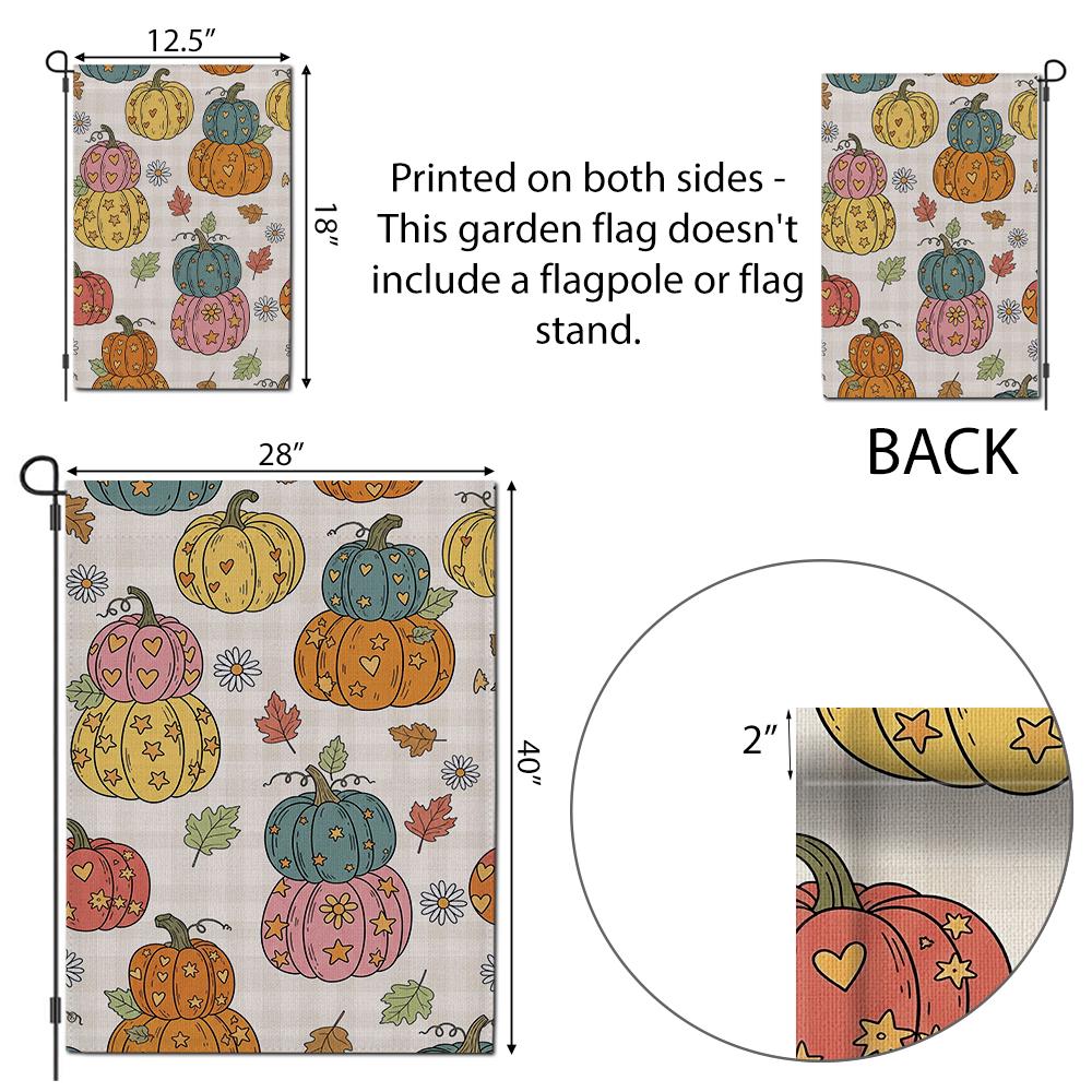 Autumn Pumpkin Garden Flag: Double-Sided Fall Yard Decor