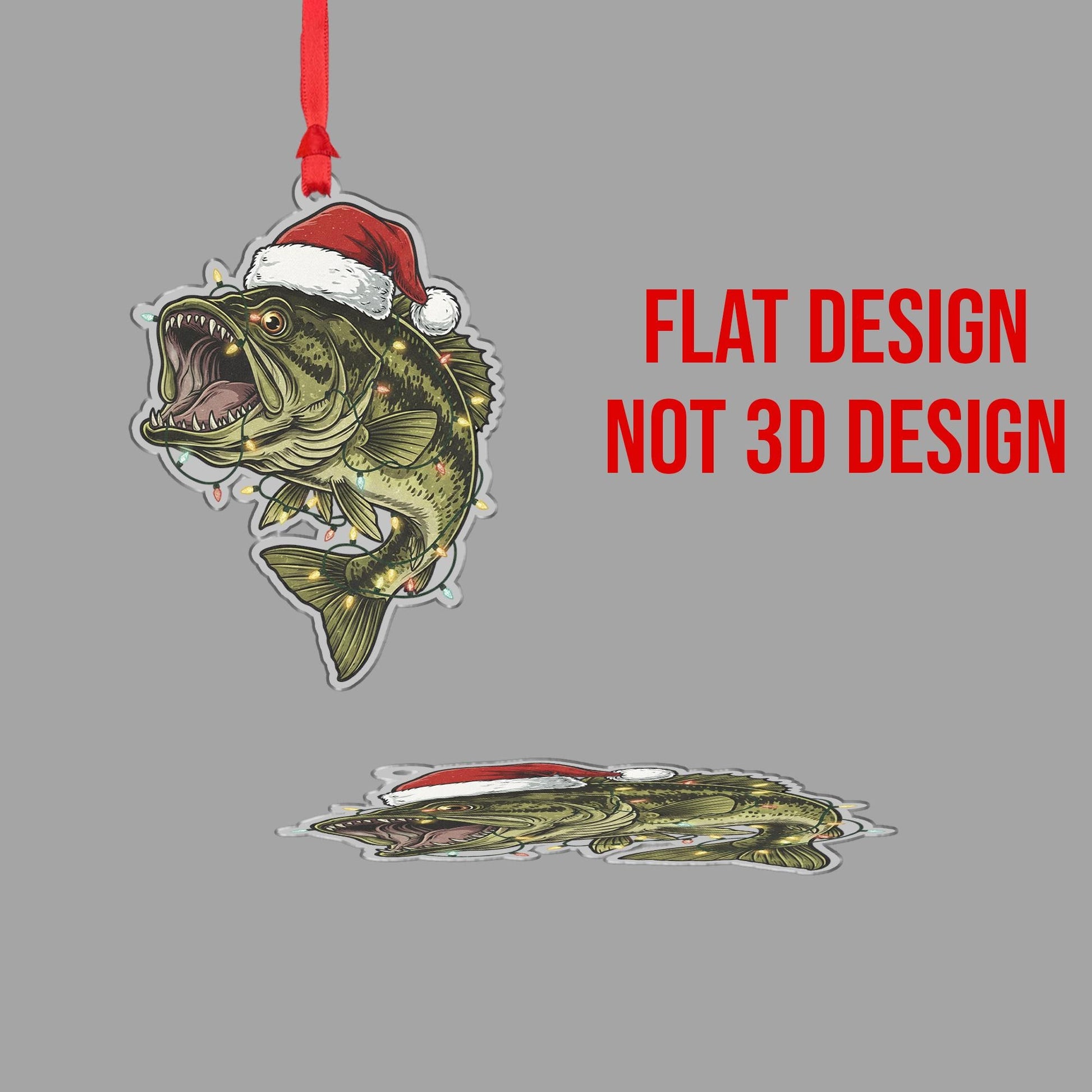 Personalized Bass Fishing Acrylic Ornament: Fisherman Christmas Gift