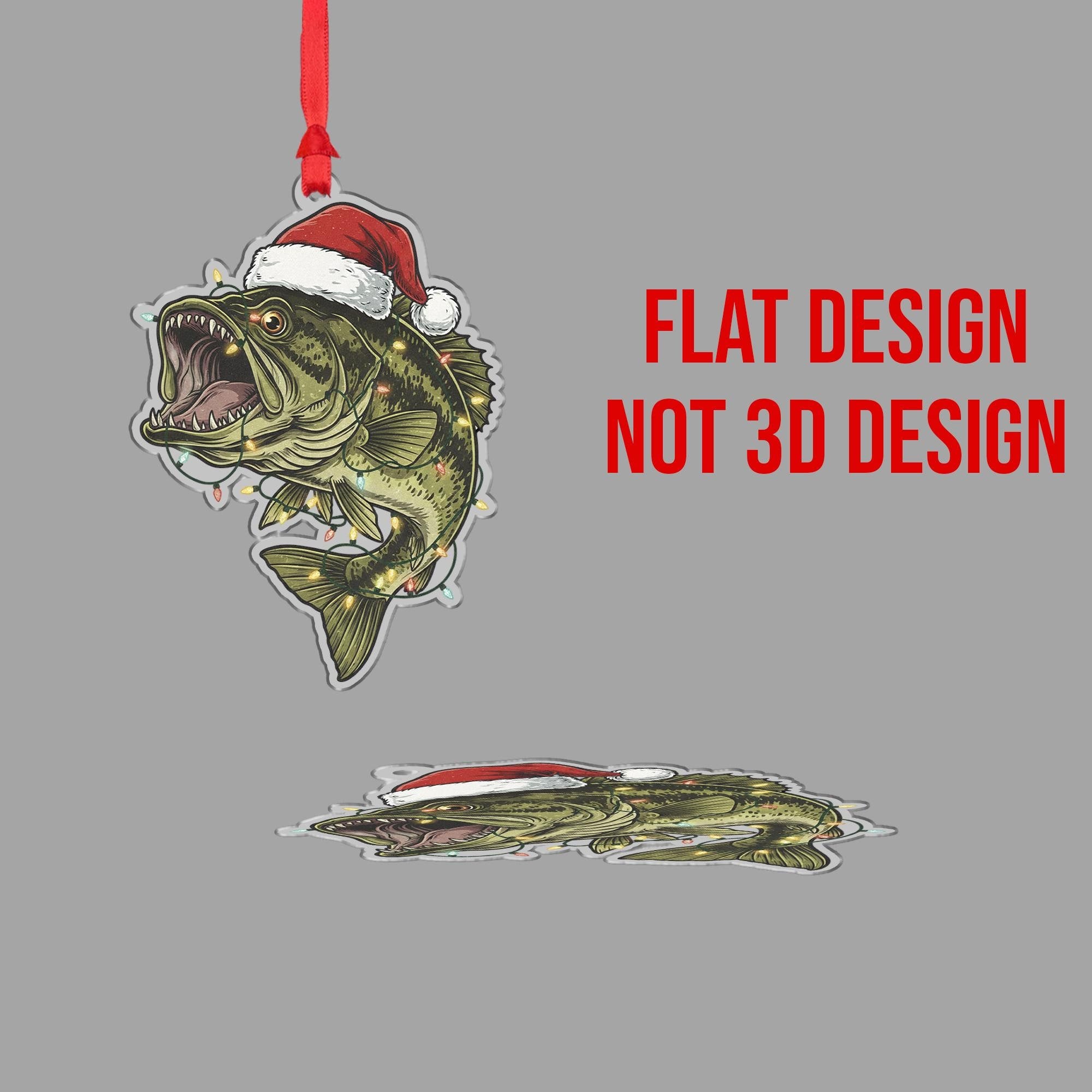Personalized Bass Fishing Acrylic Ornament: Fisherman Christmas Gift