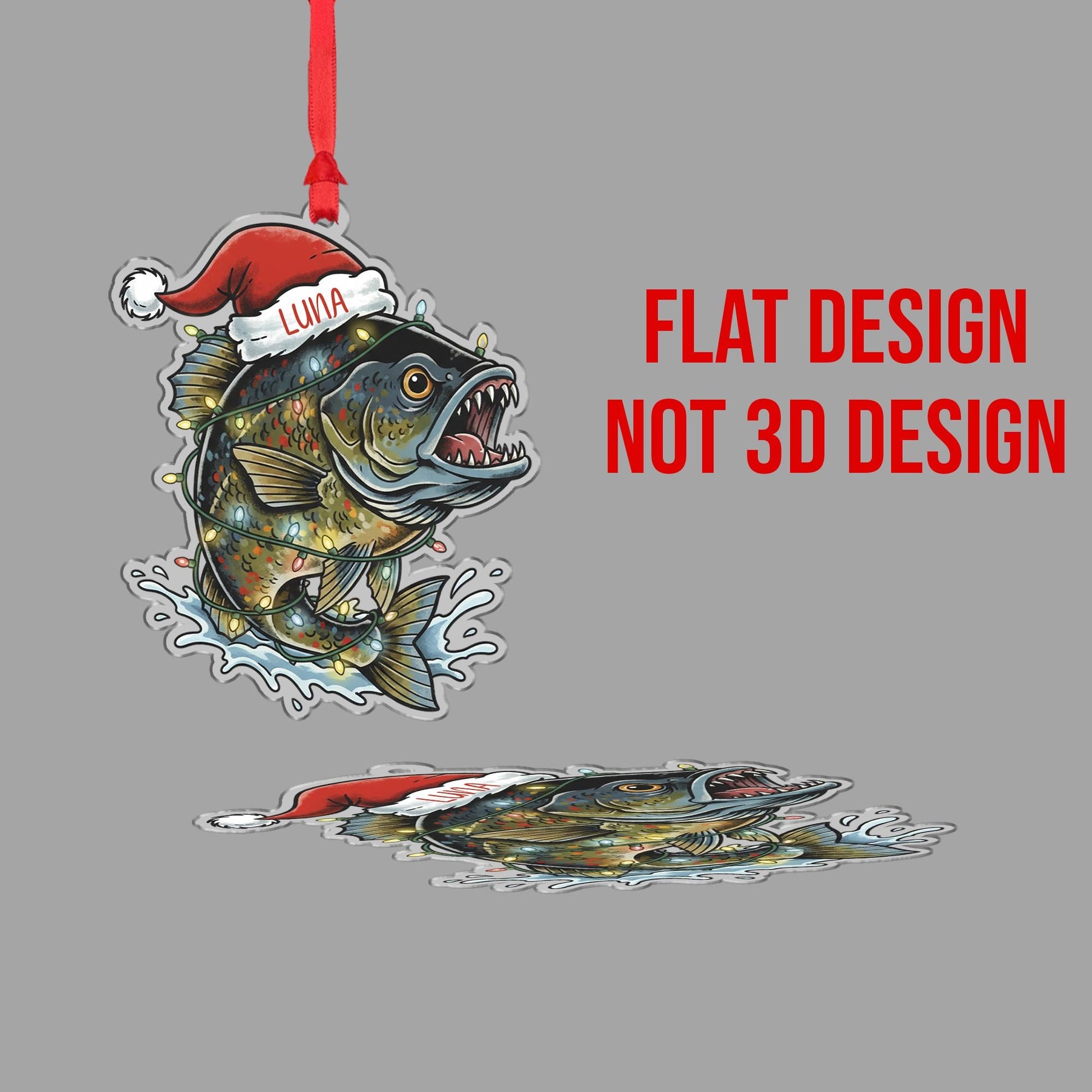 Personalized Trout Fishing Acrylic Ornament: Angler Fisherman Christmas Gift