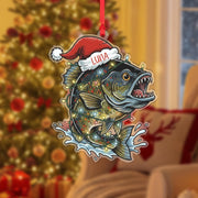 Personalized Trout Fishing Acrylic Ornament: Angler Fisherman Christmas Gift