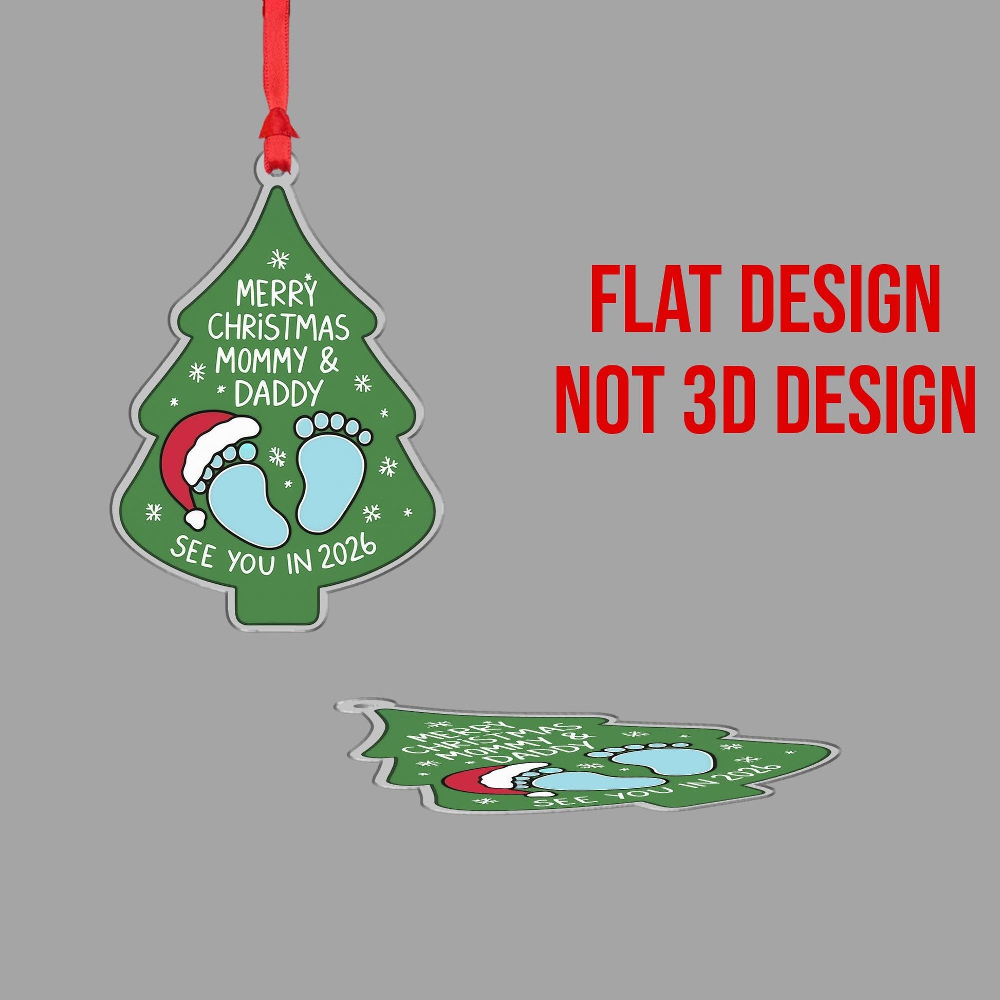 Expecting Parents Christmas Ornament: Acrylic Pregnancy Announcement Gift