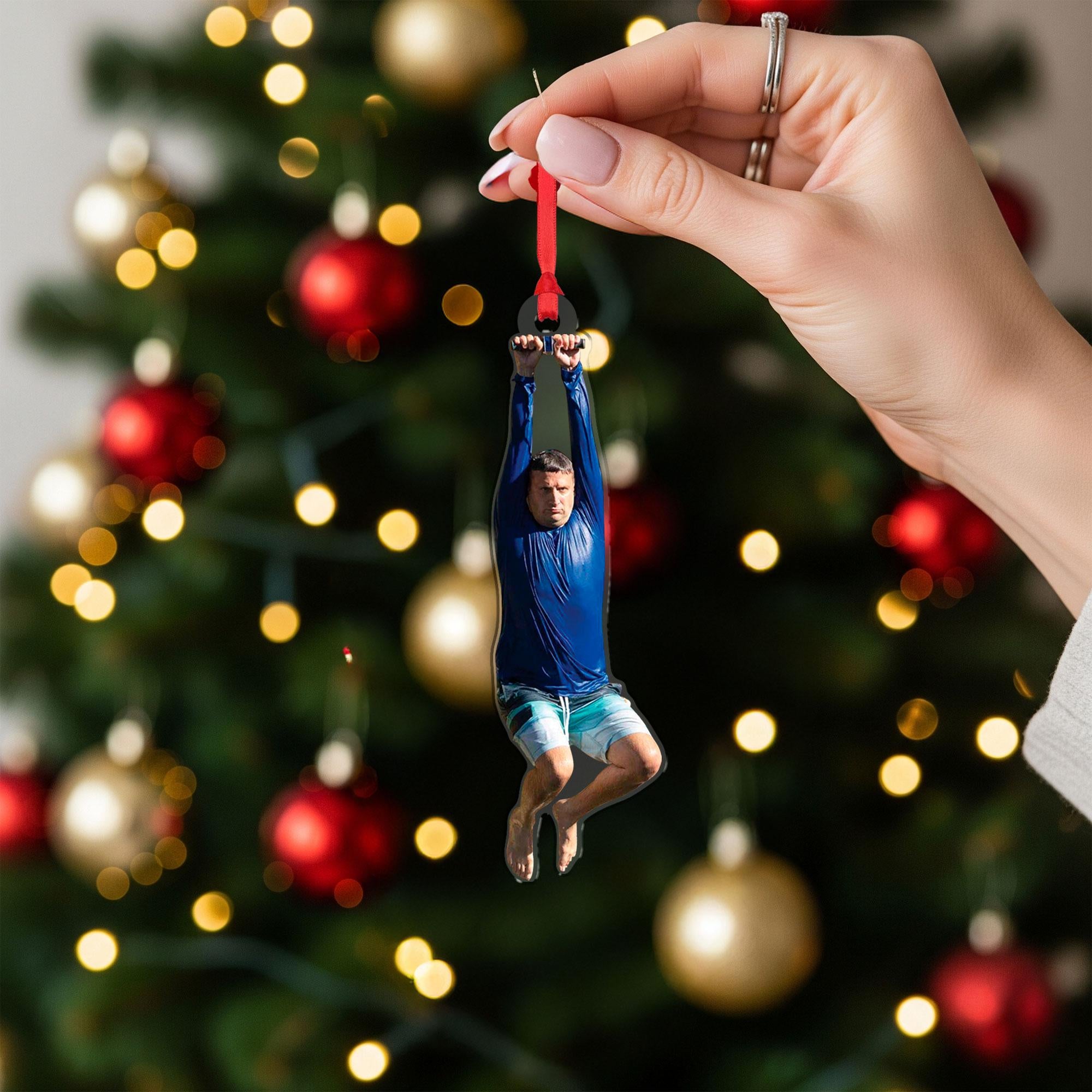 Funny Tim Robinson Zipline Acrylic Ornament: Zipline Christmas Decor