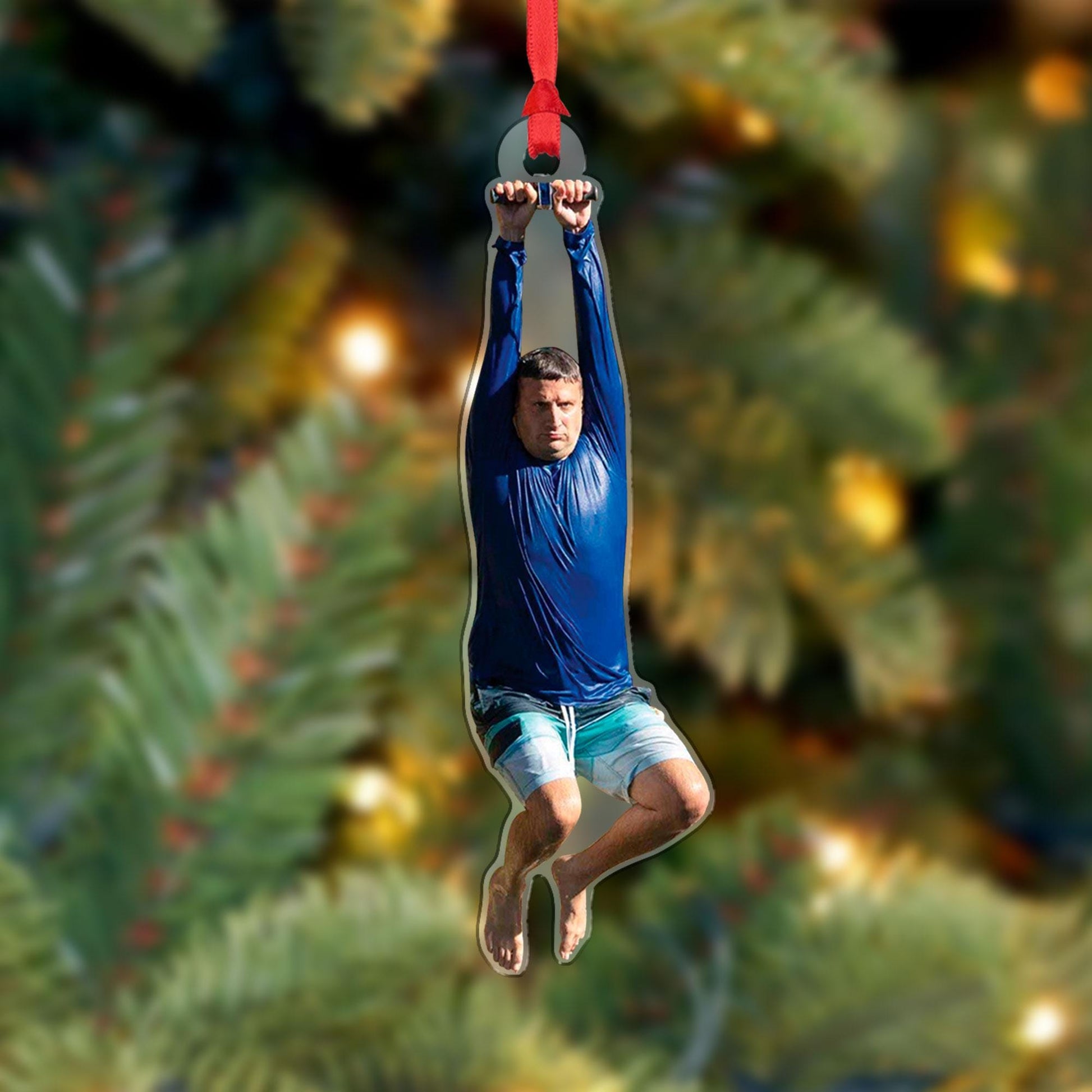 Funny Tim Robinson Zipline Acrylic Ornament: Zipline Christmas Decor