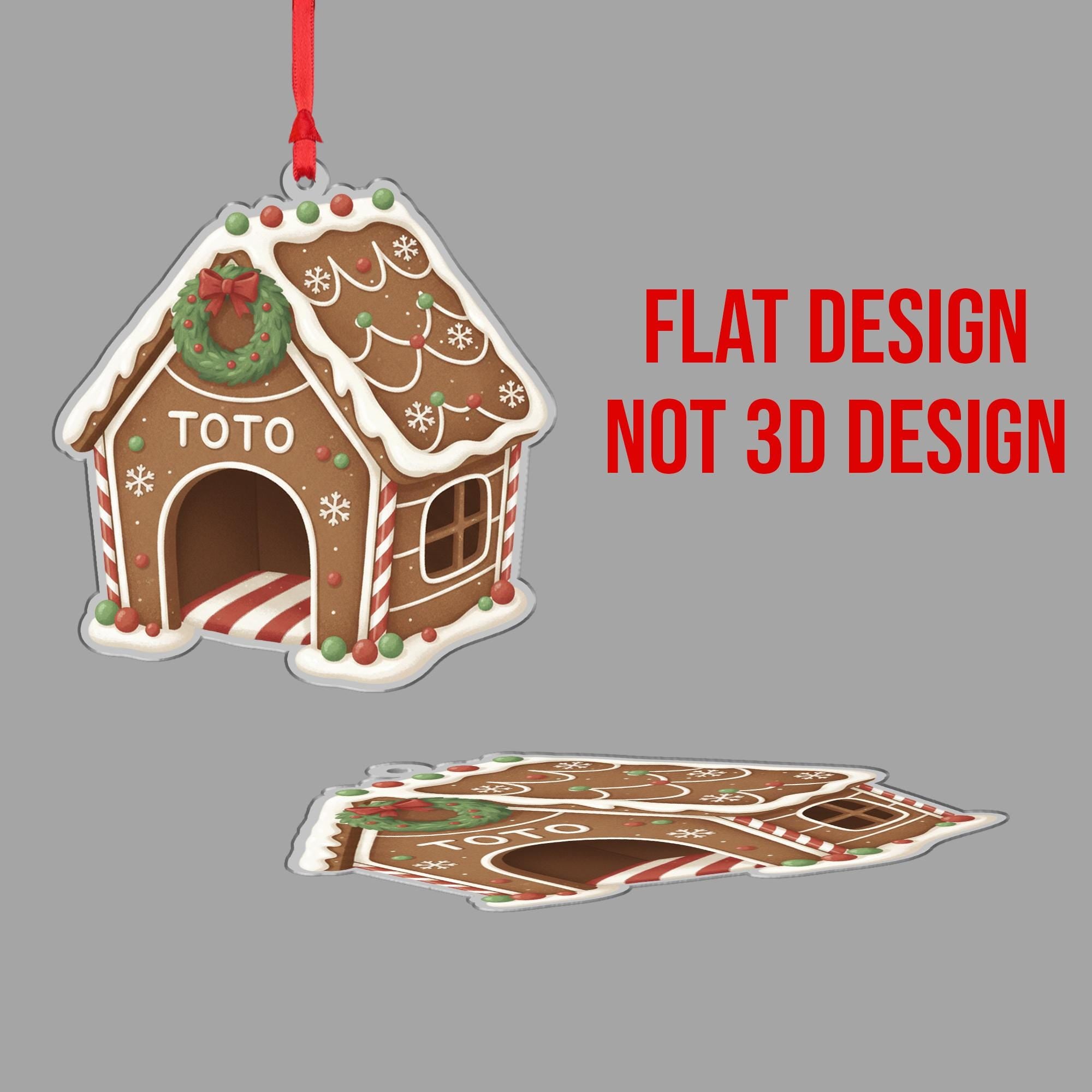 Personalized Gingerbread House Ornament – Custom Pet Name, Christmas Decoration