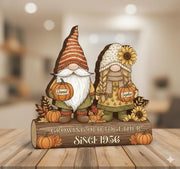 Growing Old Together Wooden Block – Personalized Couple Name & Anniversary Decor