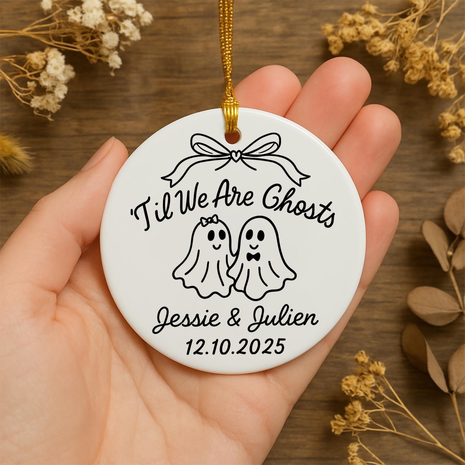 Custom Ghost Couple Ornament: Funny Halloween Wedding Keepsake