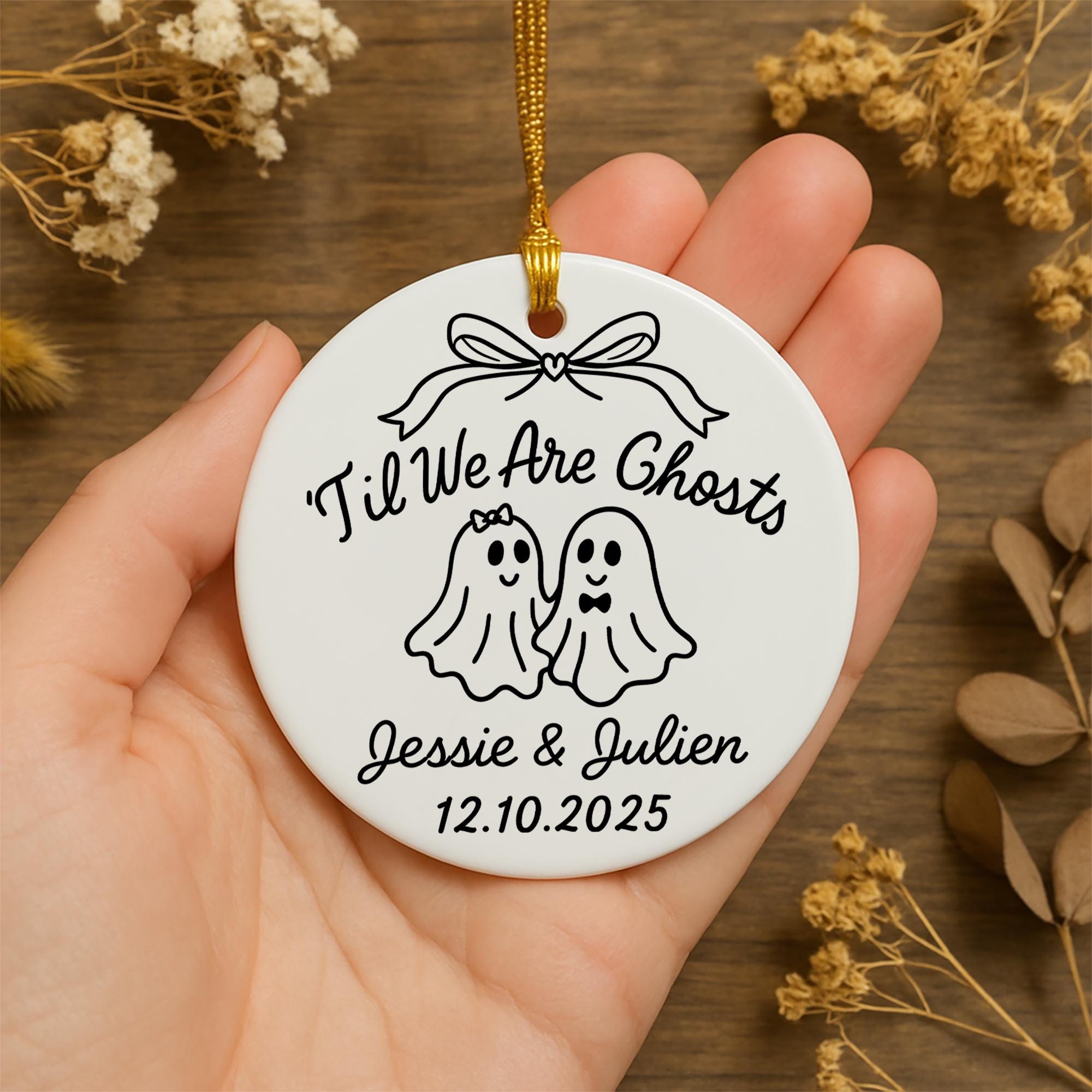 Custom Ghost Couple Ornament: Funny Halloween Wedding Keepsake