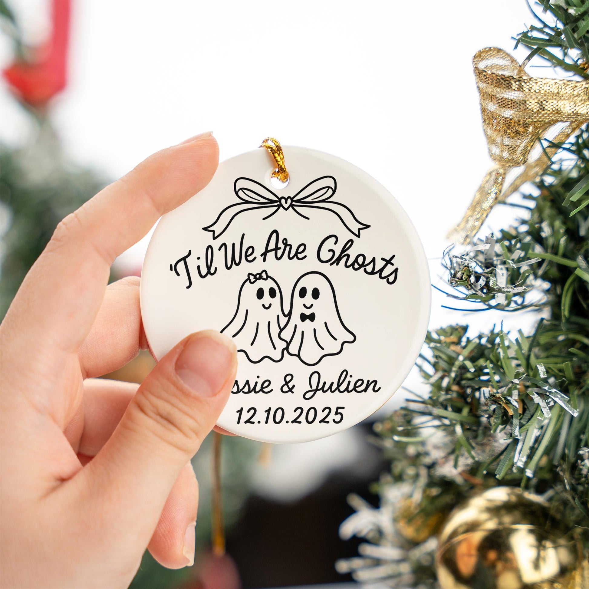 Custom Ghost Couple Ornament: Funny Halloween Wedding Keepsake