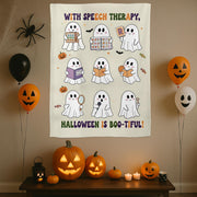 Halloween Ghost Tapestry: Speech Therapy Classroom Decor for SLPs