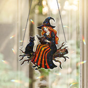 Hologram Witch Window Hanging: Black Cat Acrylic Sun Catcher