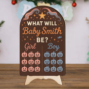 Halloween Gender Reveal Game Board: Personalized Baby Shower Guessing Board