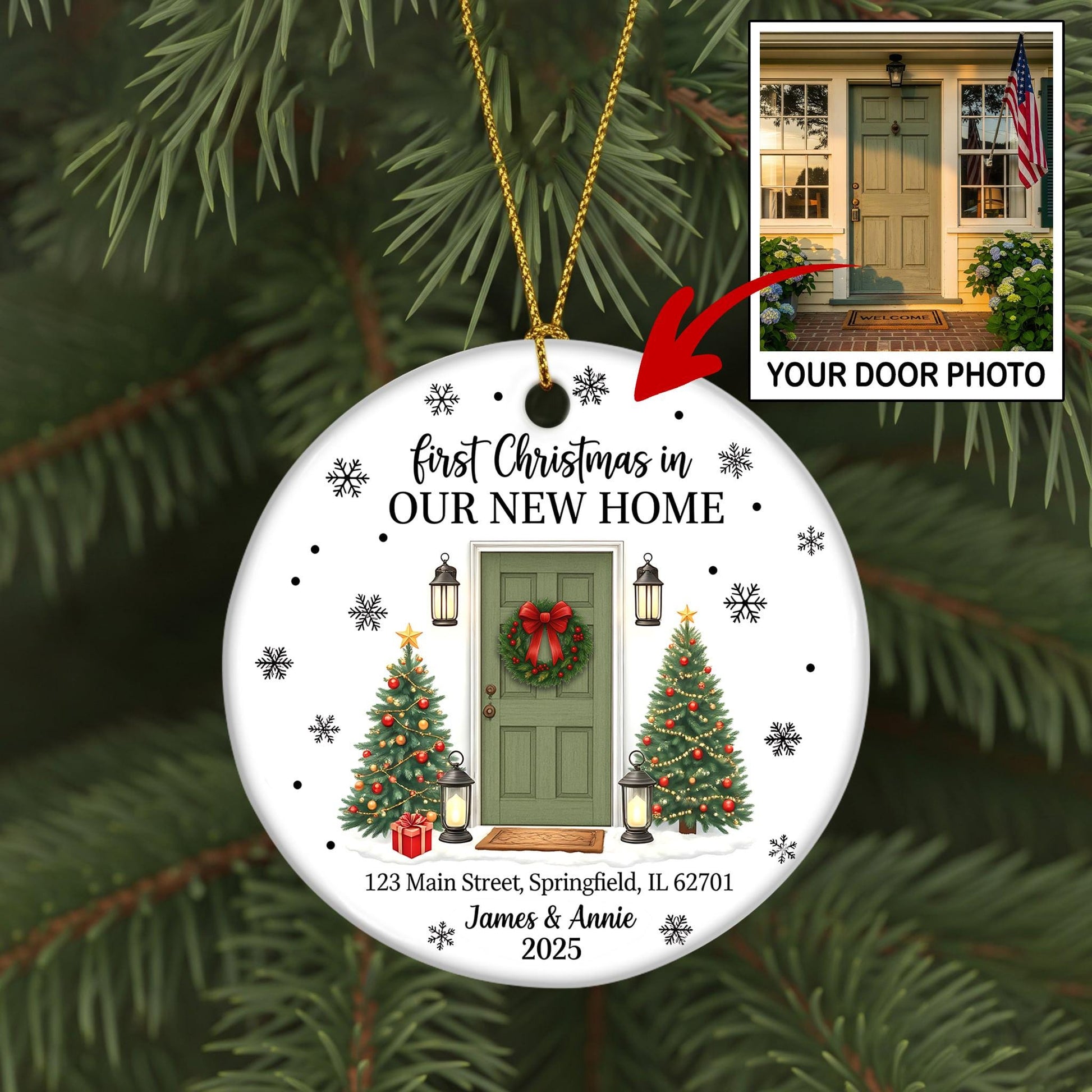 Personalized "First Christmas in Our New Home" Photo Ornament