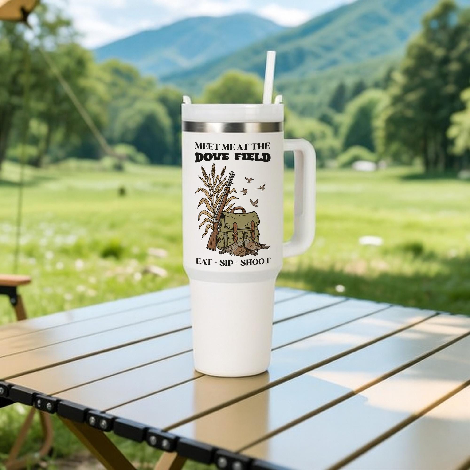 Dove Hunting Tumbler: 40oz Stainless Steel Travel Mug