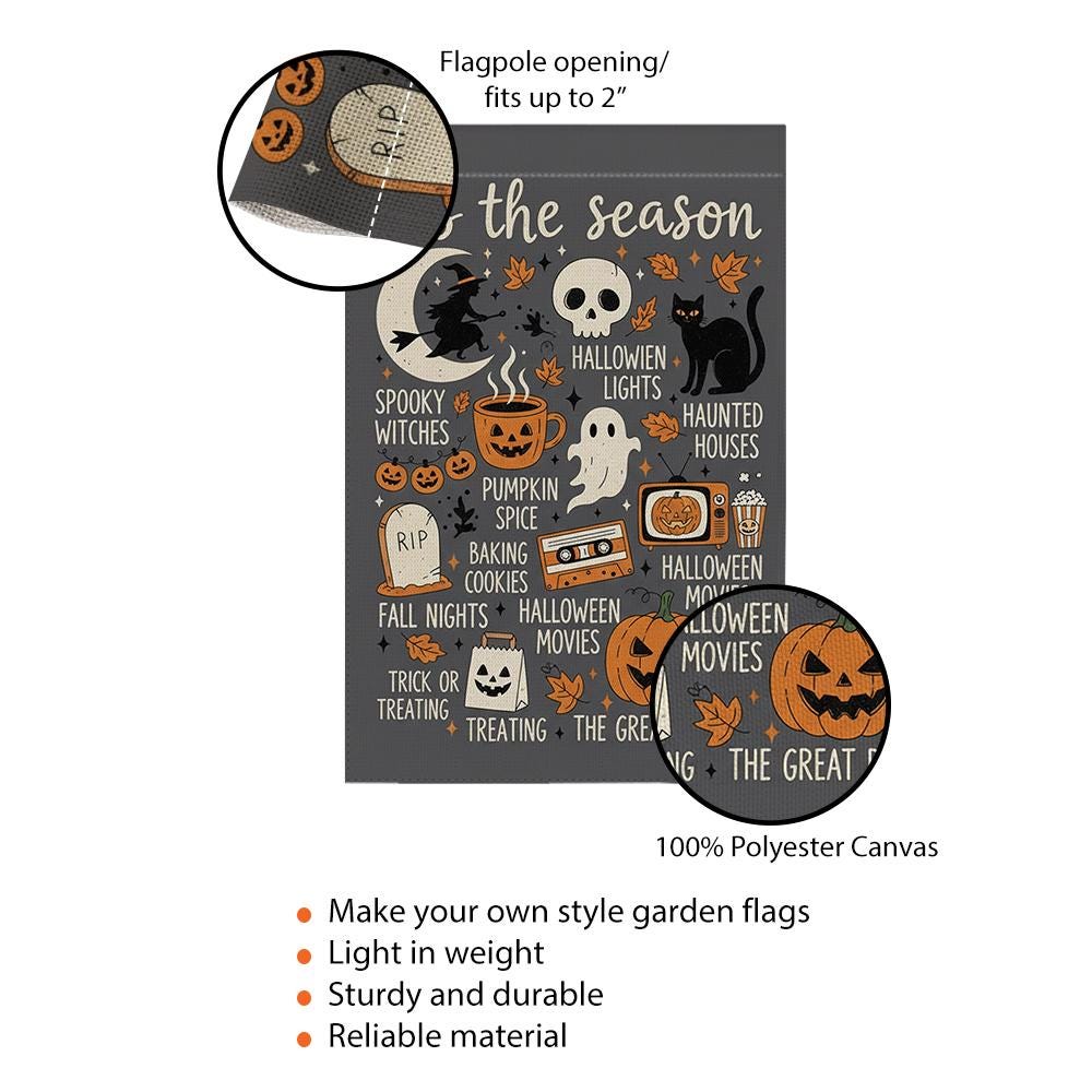 Halloween Garden Flag: Spooky Witch, Pumpkin & Ghost Decor