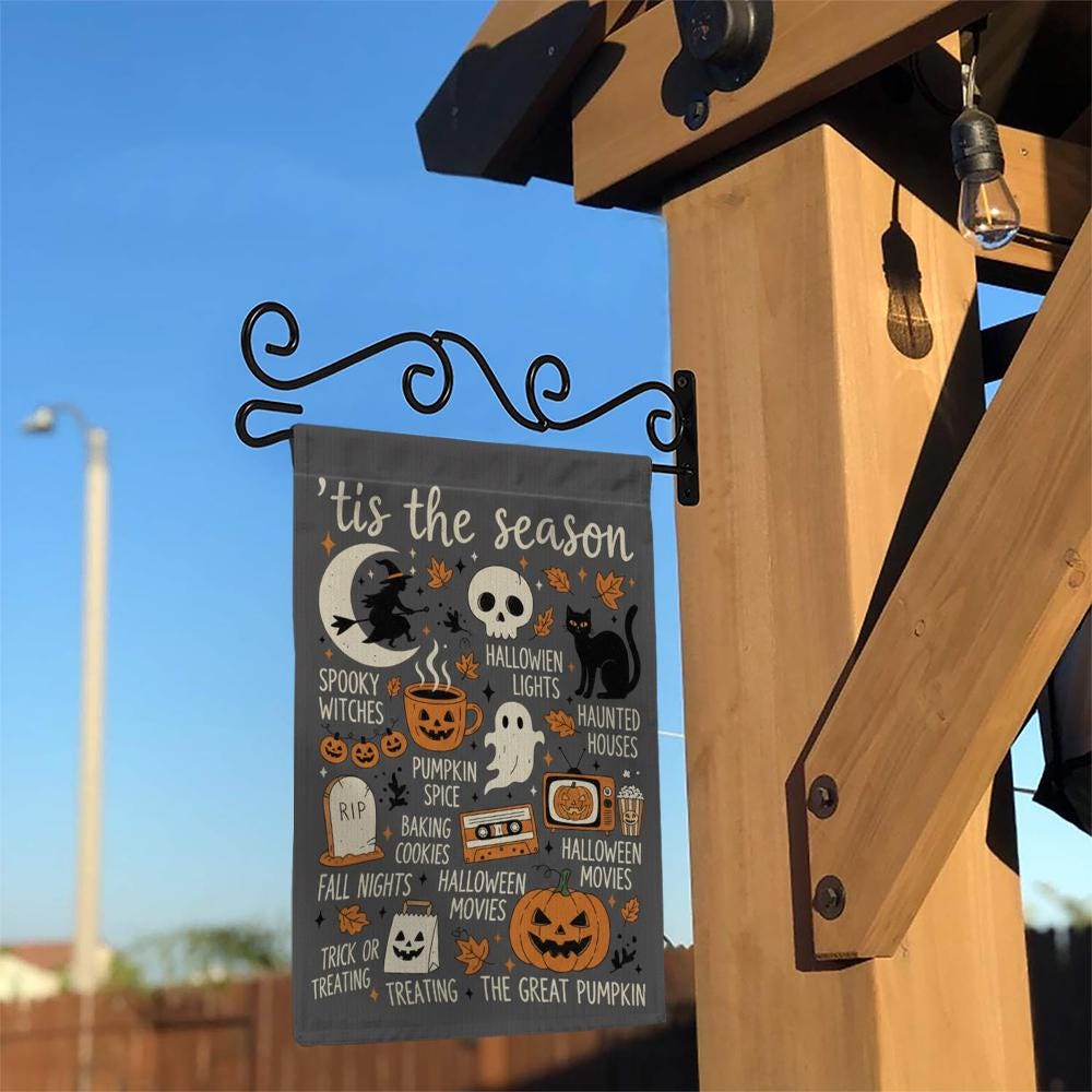 Halloween Garden Flag: Spooky Witch, Pumpkin & Ghost Decor