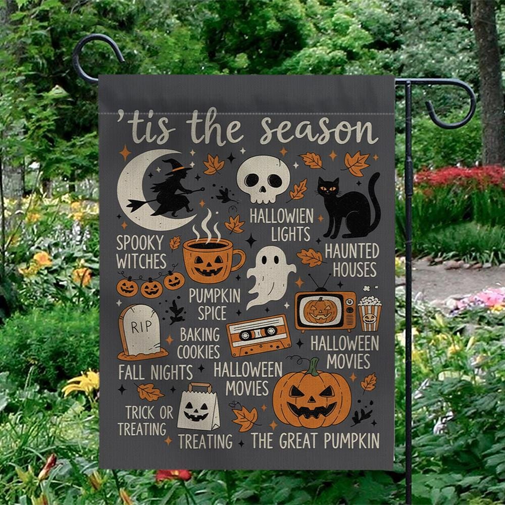 Halloween Garden Flag: Spooky Witch, Pumpkin & Ghost Decor