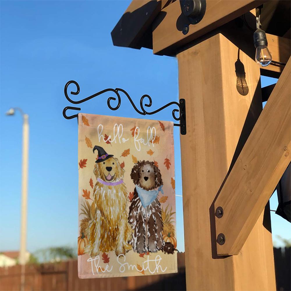 Personalized Fall Dog Garden Flag: Custom Pet Name, Autumn Decor