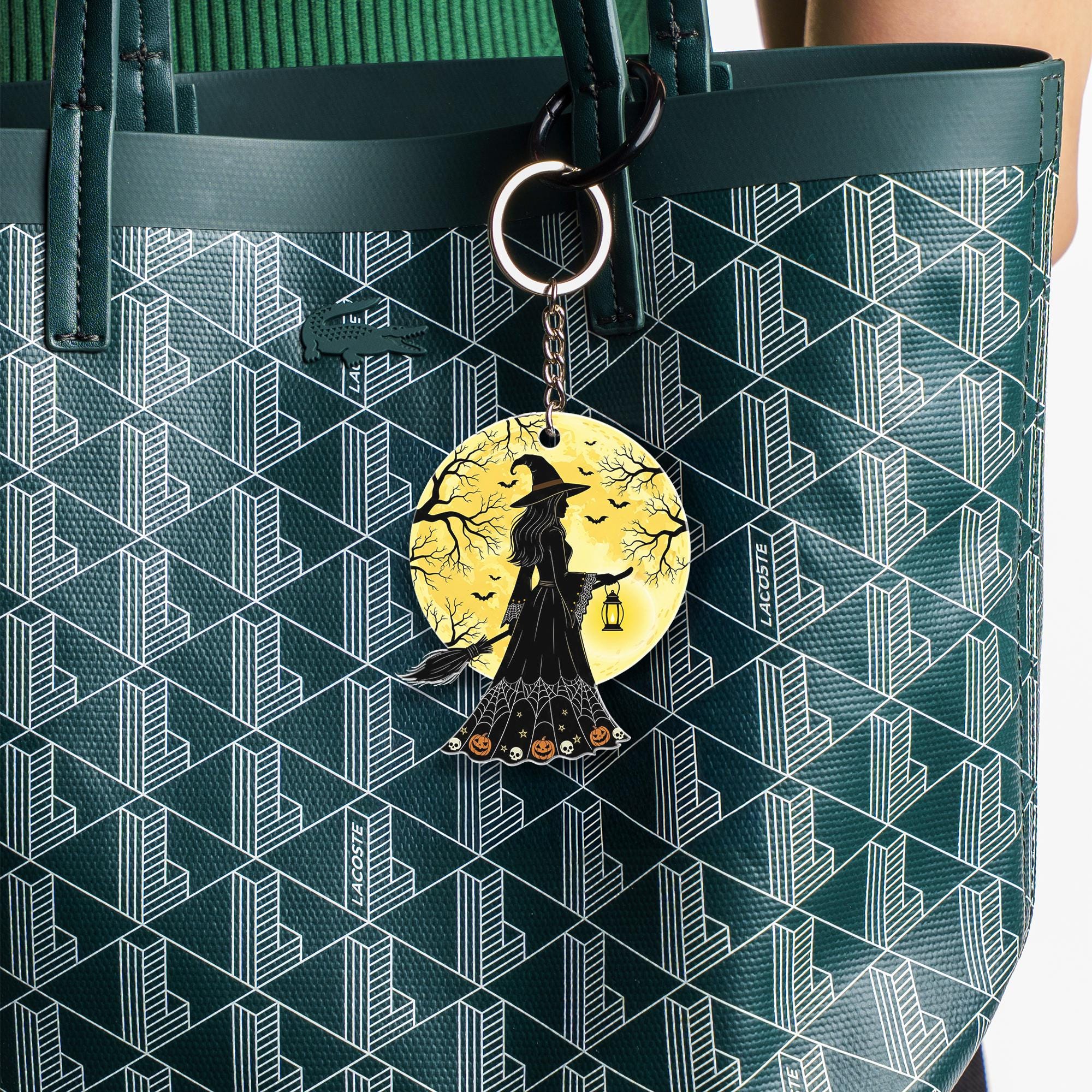 Halloween Witch Keychain | Spooky Moon Keyring | Gothic Gift | Cute Pumpkin Charm | Witchy Accessories | Trick or Treat Favor