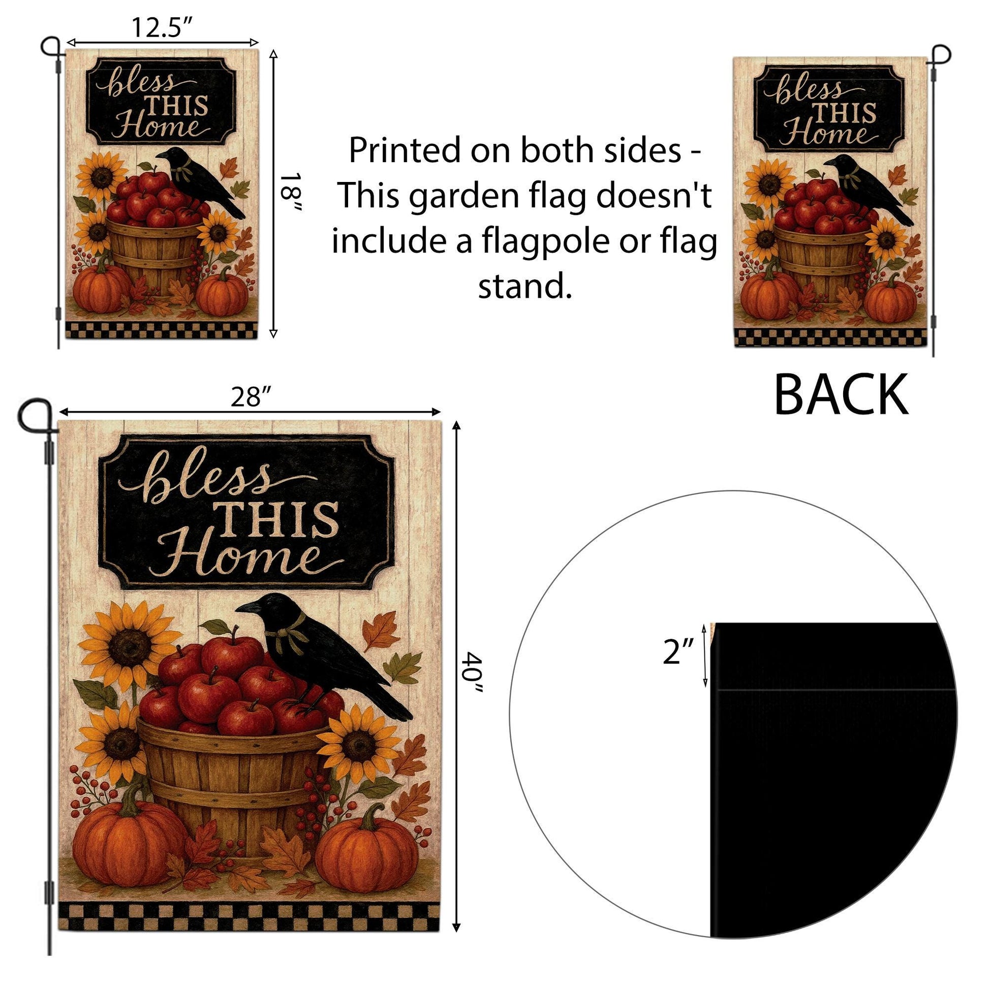 Bless This Home Garden Flag: Autumn Harvest Yard Decor