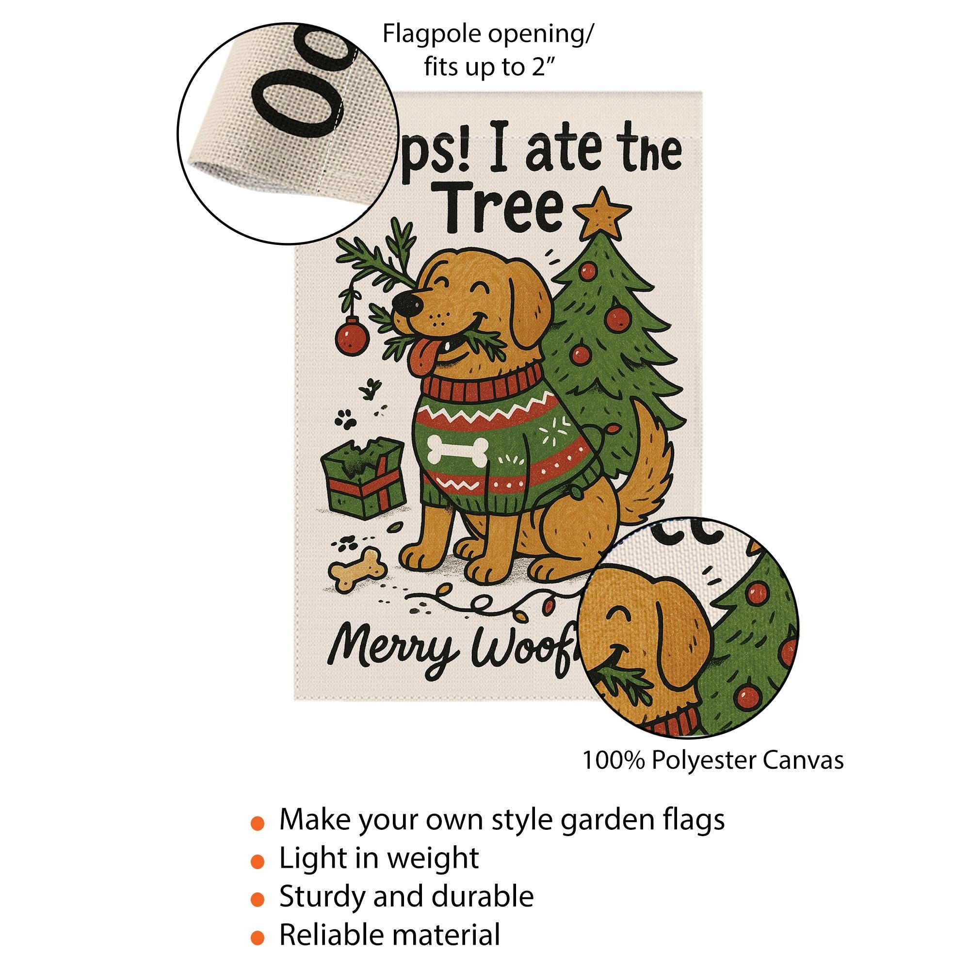 Golden Retriever Christmas Garden Flag: Funny Holiday Yard Banner