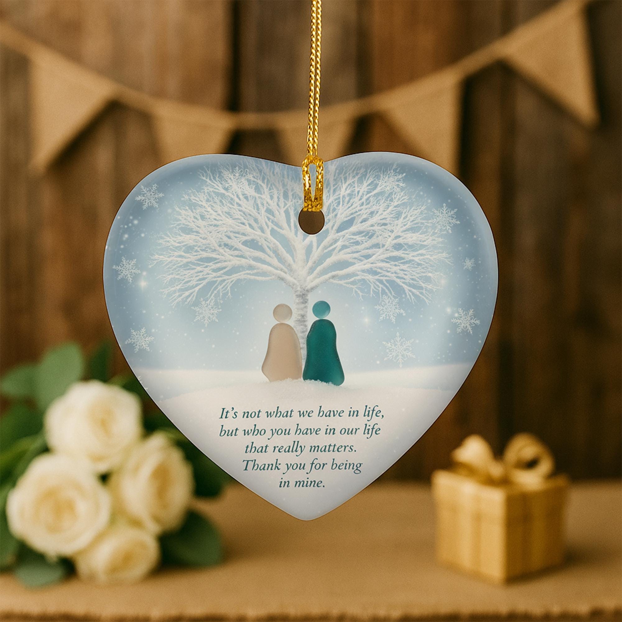 Ceramic Ornament: Best Friend Keepsake, Heart Shaped Holiday Decoration