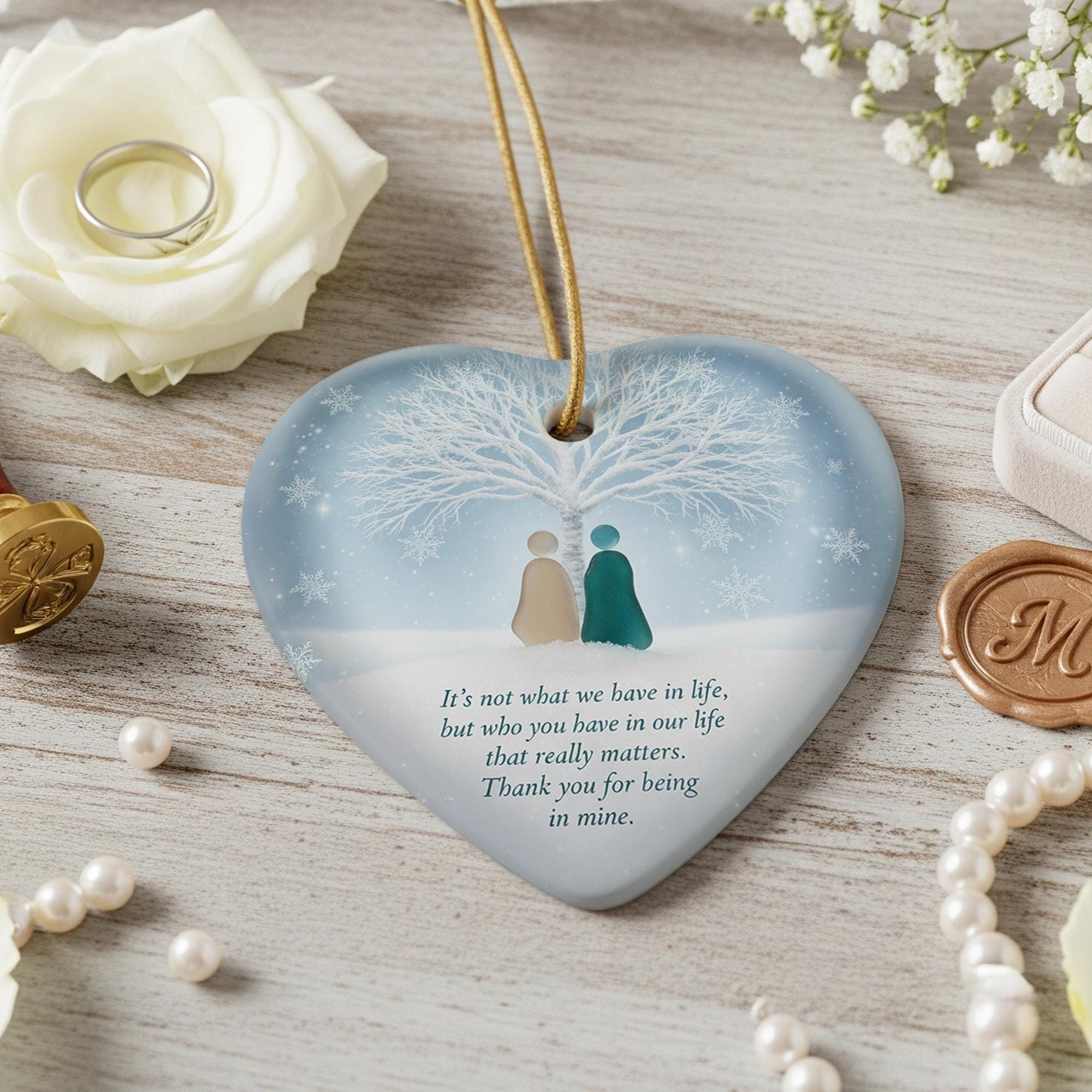 Ceramic Ornament: Best Friend Keepsake, Heart Shaped Holiday Decoration